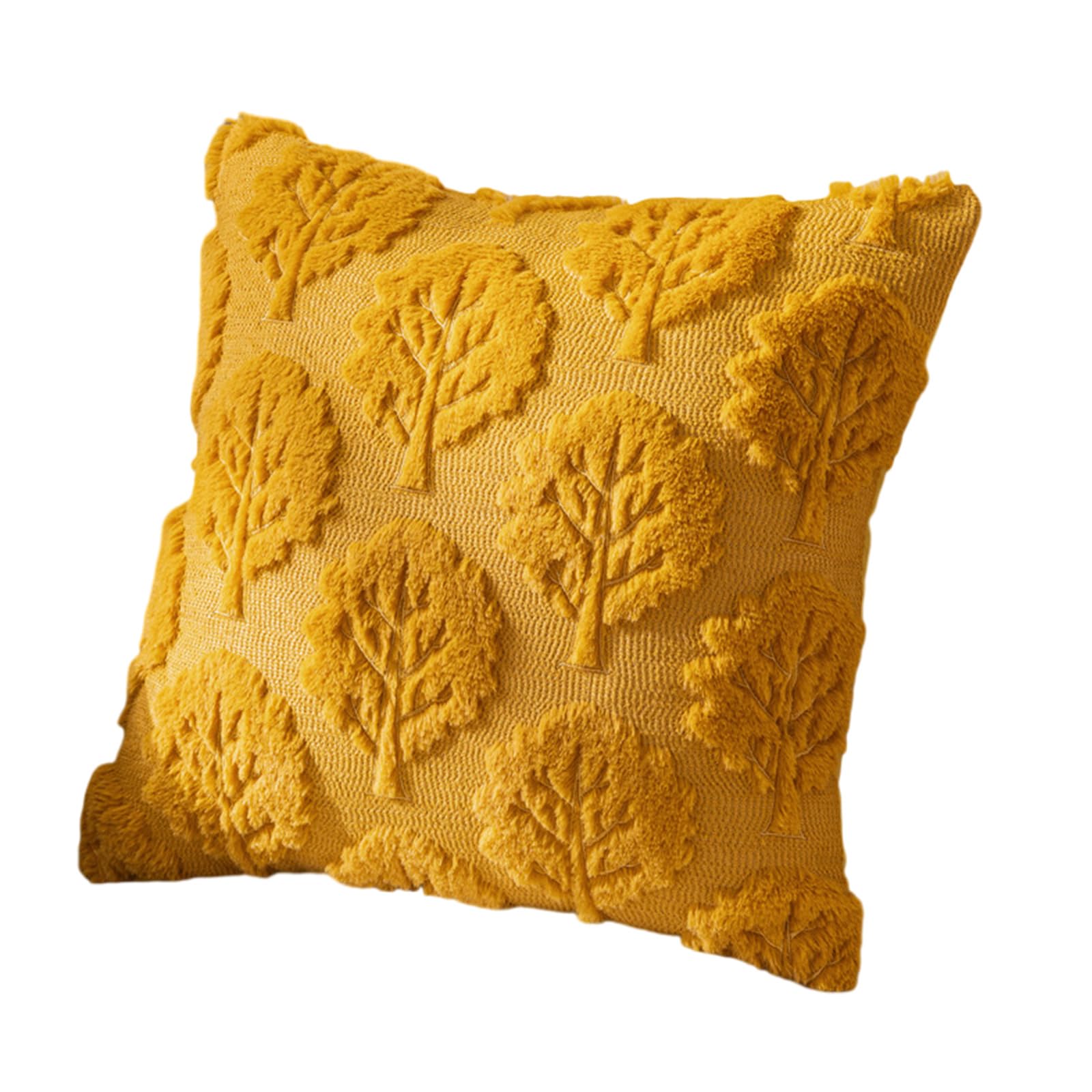 Tsophreniq Pillowcase Plushie Cushion Cover Textured Foliage Pattern Contemporary Type 45x45cm Versatiled Home Decoration Textured Tree Pillow Cover
