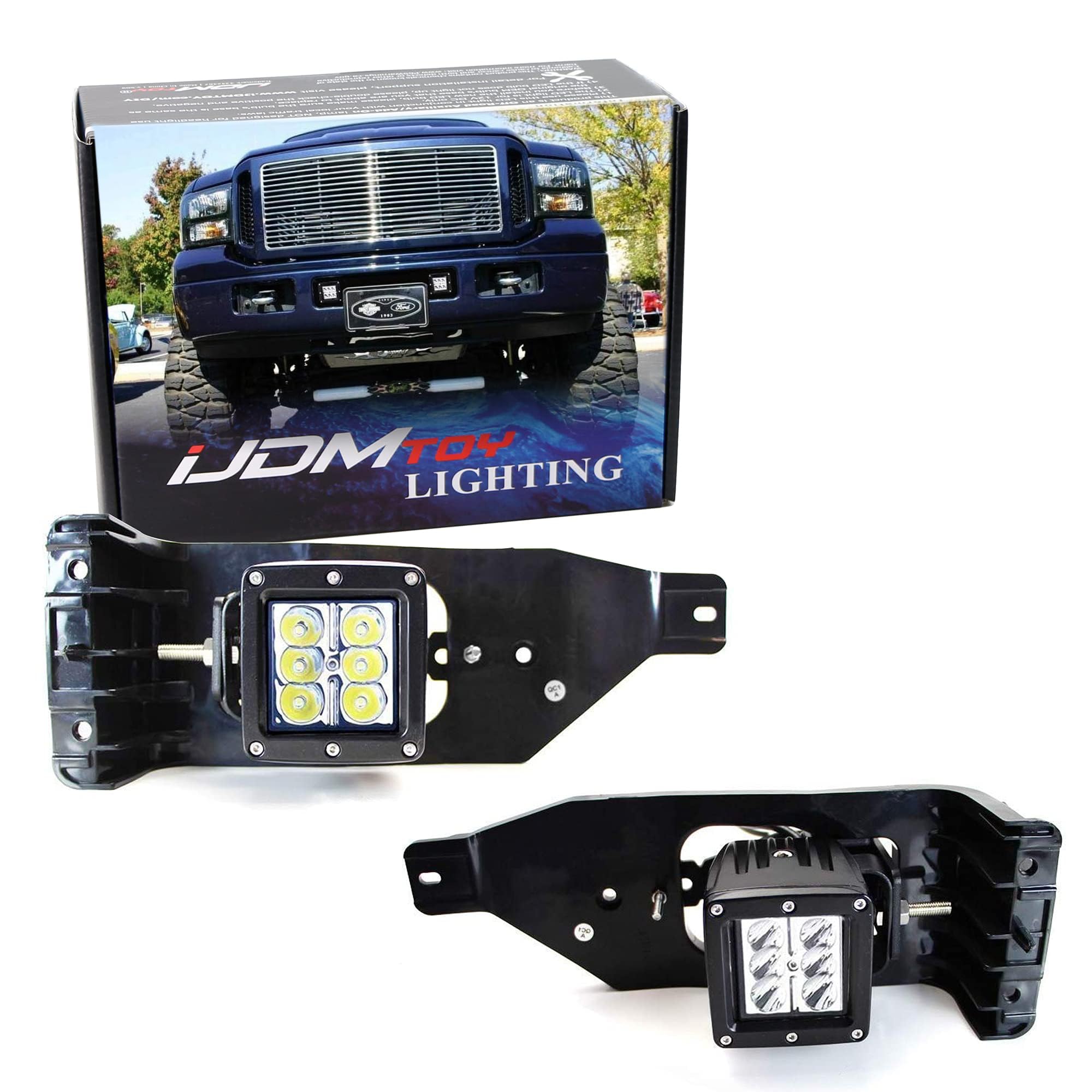 Amazon.com: iJDMTOY Foglight Location Fit LED Pod Lights Compatible With  2005-07 Ford F250 F350 F450 Super Duty, Including (2) 3-Inch White 24W LED  Cubic Lamps, Fog Area Mounting Brackets and Switch Wire