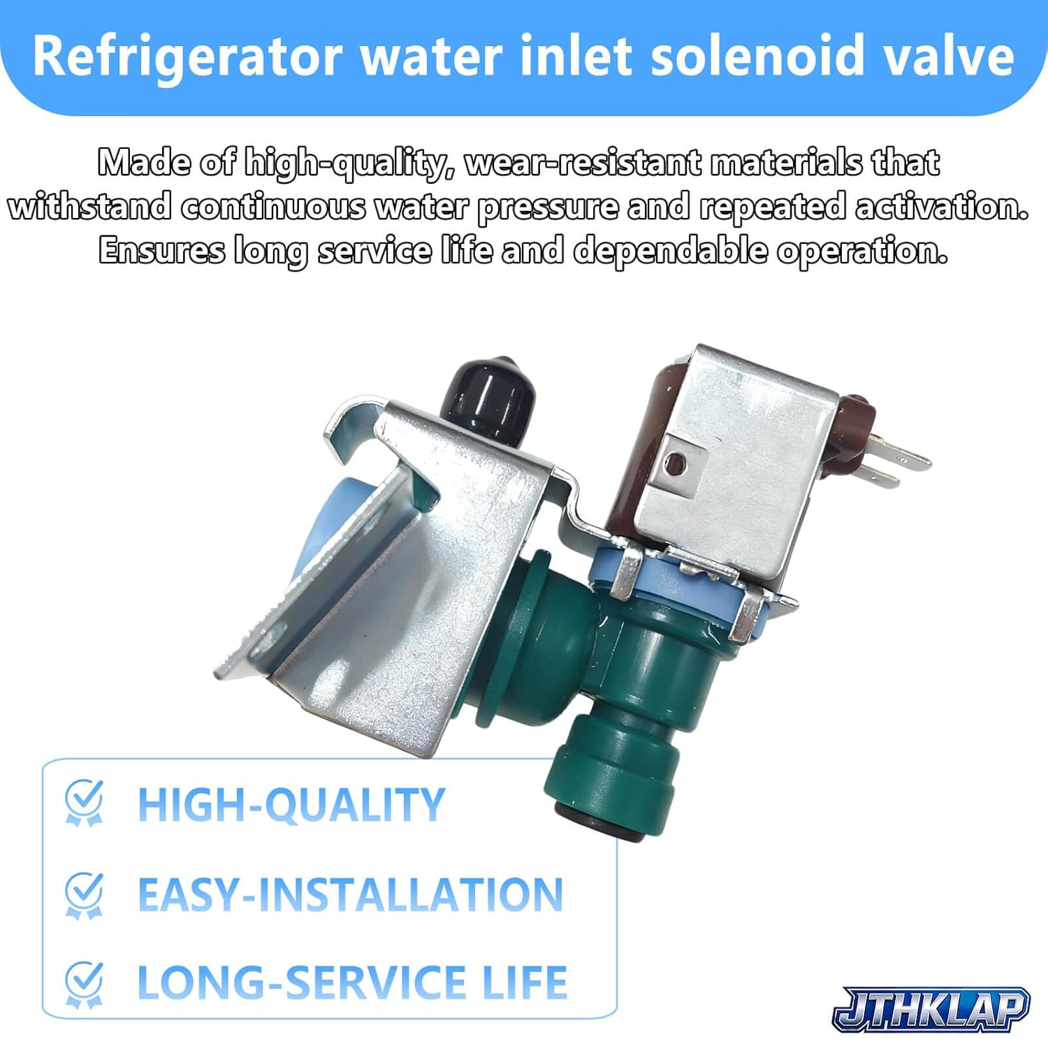 W10279909 Refrigerator Water Inlet Solenoid Valve Compatible with Whirlp Refrigerator Ice Maker Replace W10498995 WPW10279909 2117143 PS11751805 AP6018503