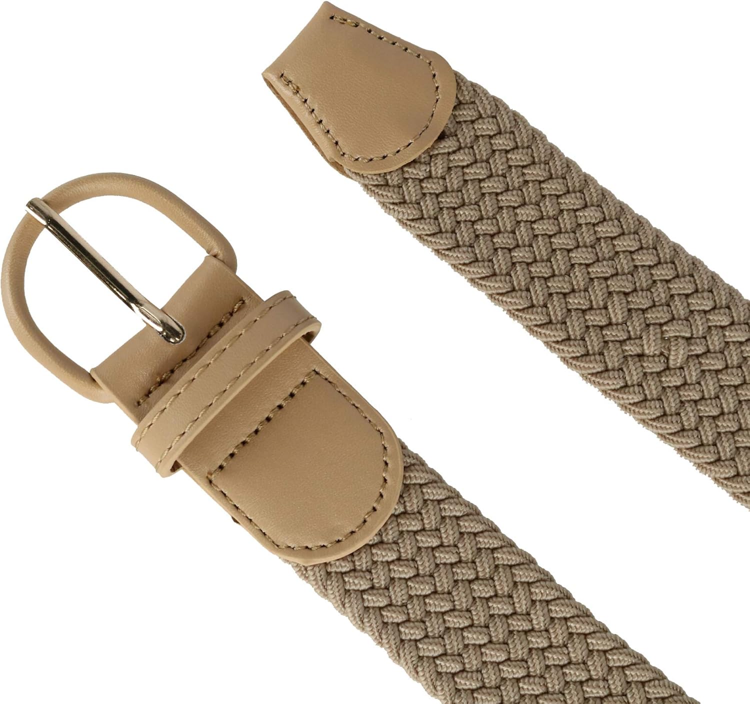 CTM Men's Elastic Braided Belt with Covered Buckle (Big & Tall Available) - Image 2