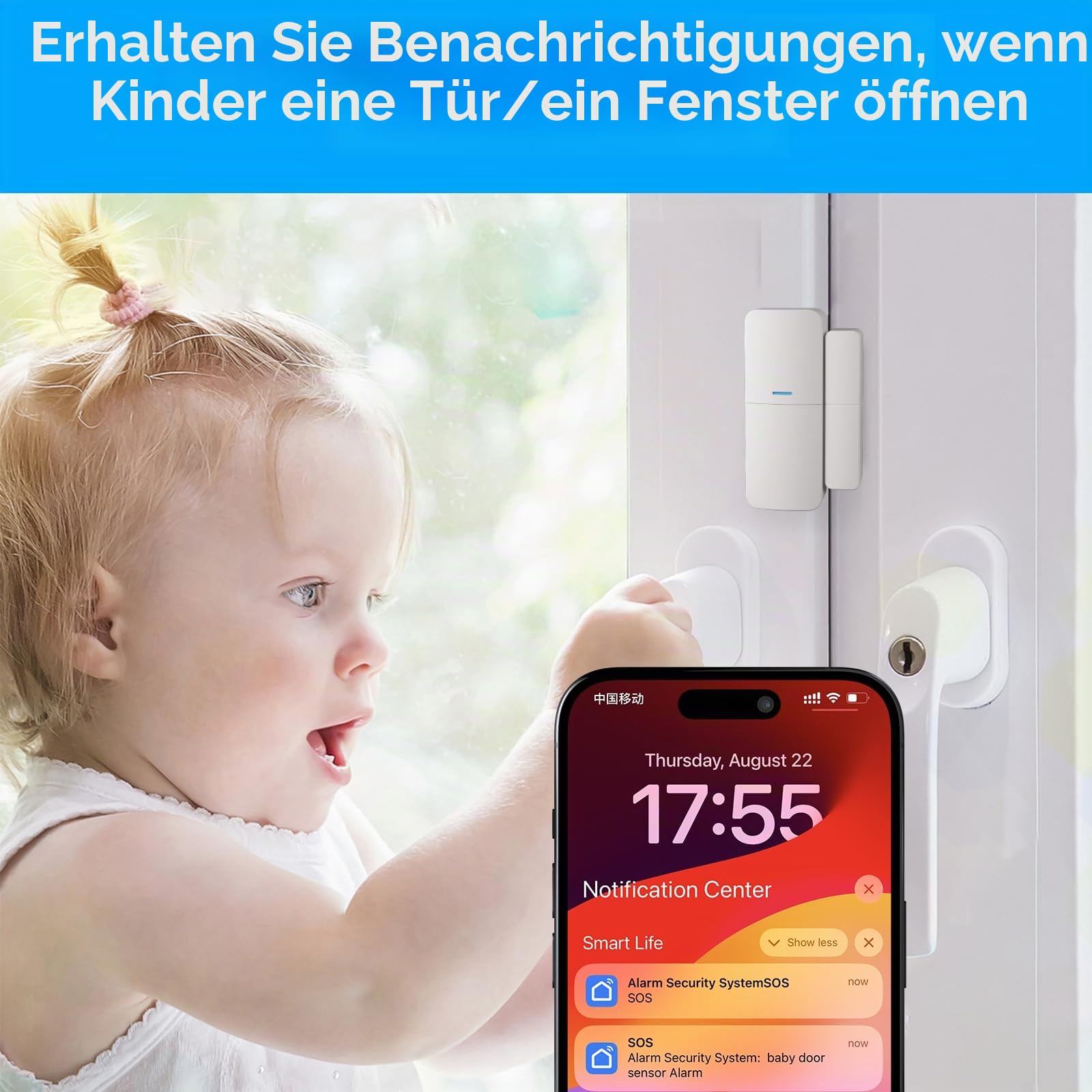 AGSHOME Alarmanlage Haus, 15-teiliges Funk Alarmanlagen Set mit Sirene, Bewegungsmelder, Tür- und Fenstersensoren, App-Steuerung, Alexa-kompatibel