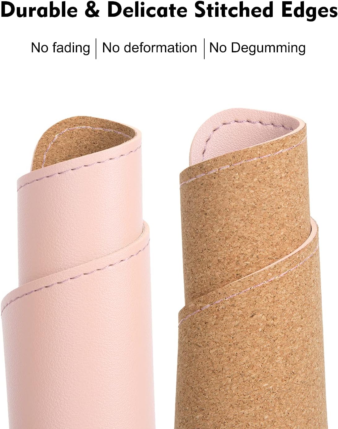 EAGZFFI Leather Mouse Pad,Wood Mouse Pad,Double Side Mouse Pad,Stitched Edges,Waterproof Computer Mouse Pads for Laptop,Office & Home,1 Pack,8inch11inch, (Pink)