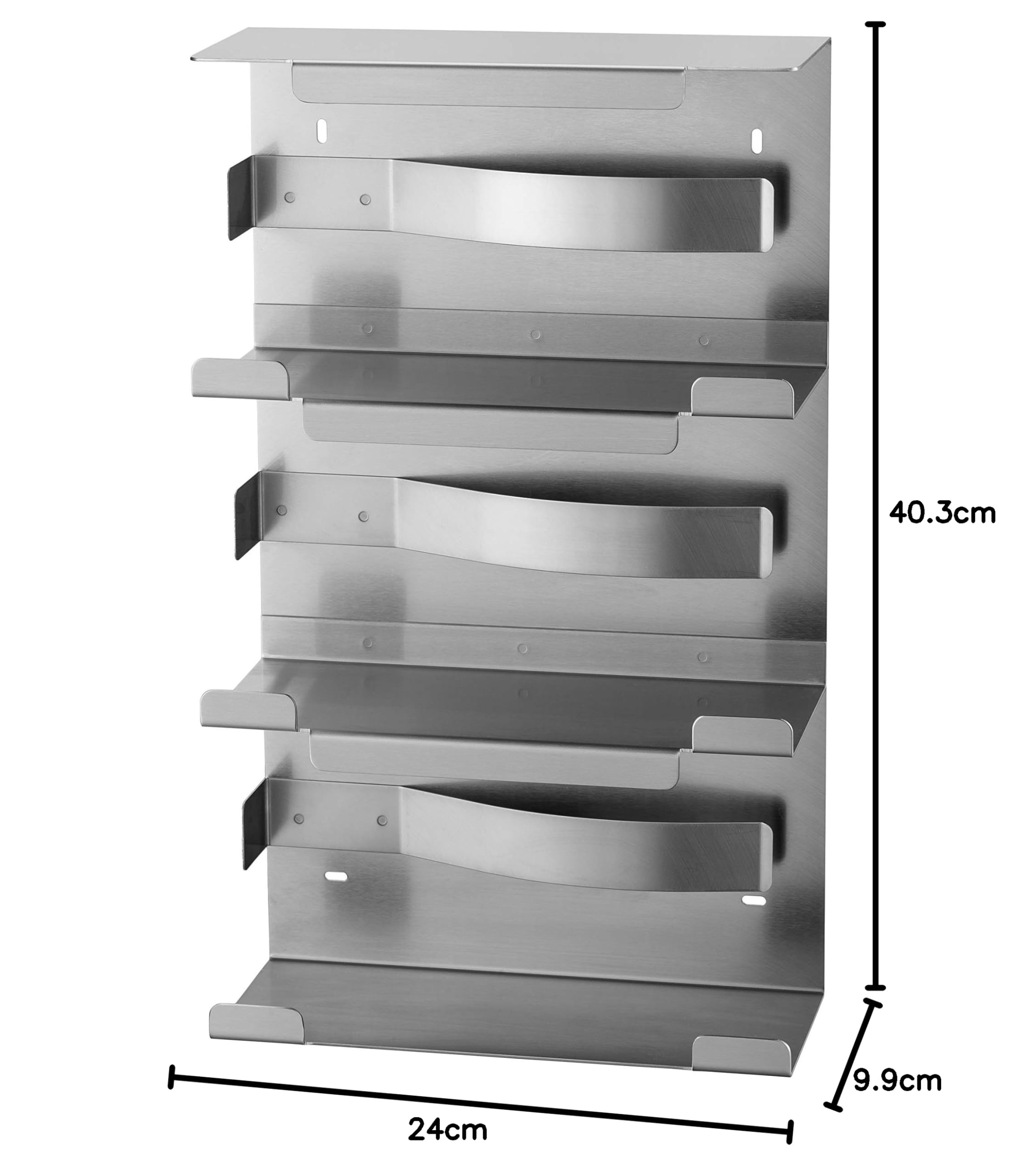 8501 Mediclinics MediQo-Line MQTGDE Dispenser TRIO per Guanti Monouso - Tripla Apertura - Montaggio a Parete - Acciaio