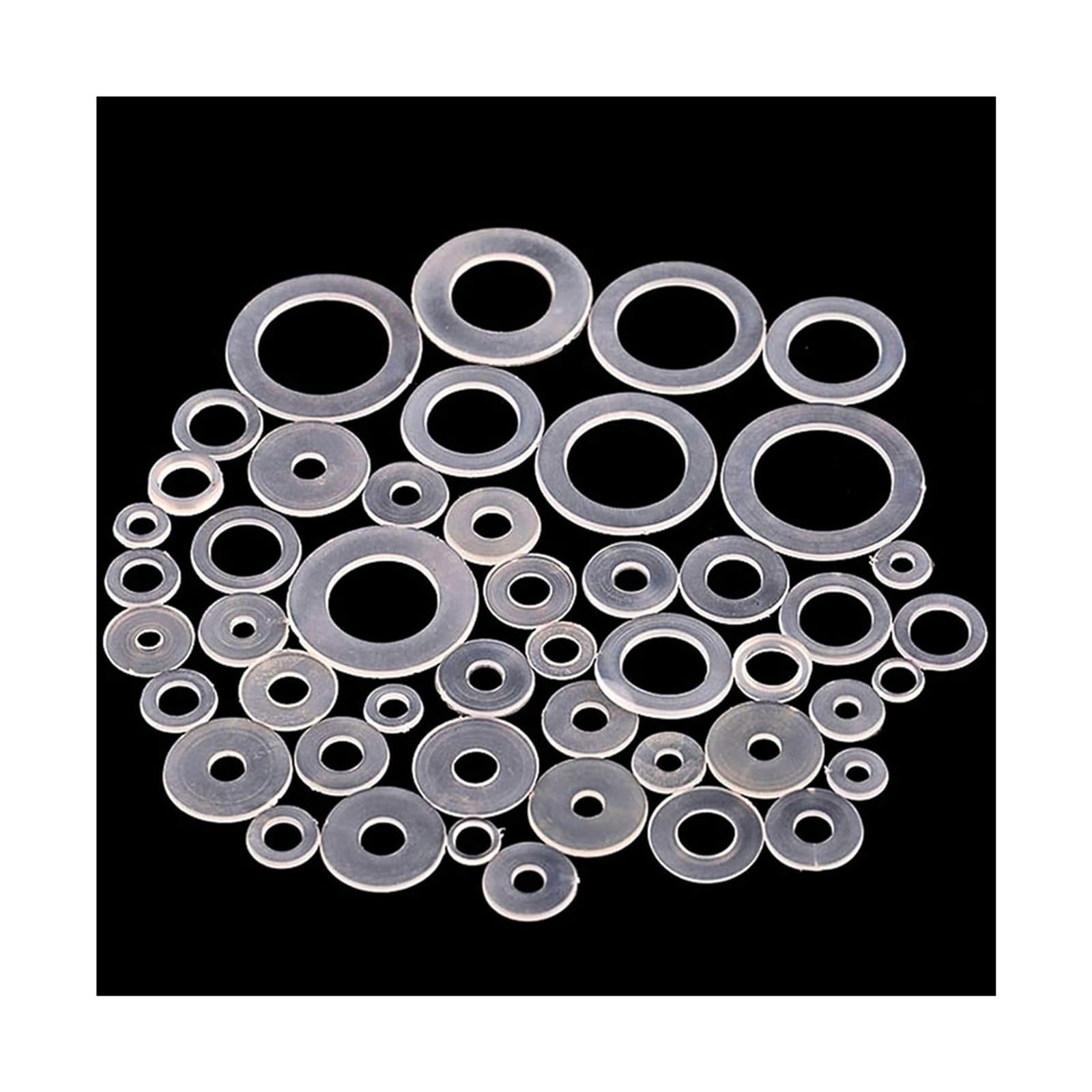 Arandelas planas de PVC Juego de juntas de arandela de plástico M3-M20(M4X17X1.0(100Pcs))