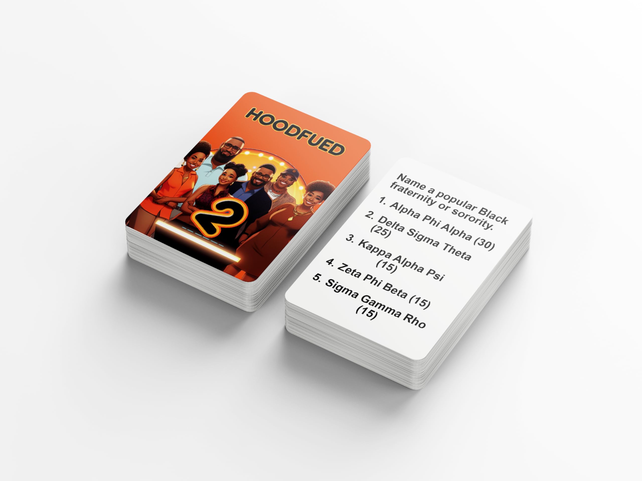 HoodFued 2 – Schwarzes Familien-Kartenspiel im Feud-Stil für afroamerikanische Partys, Wiedervereinigungen und Spieleabende, lustige Trivia-Unterhaltung für Erwachsene und Jugendliche