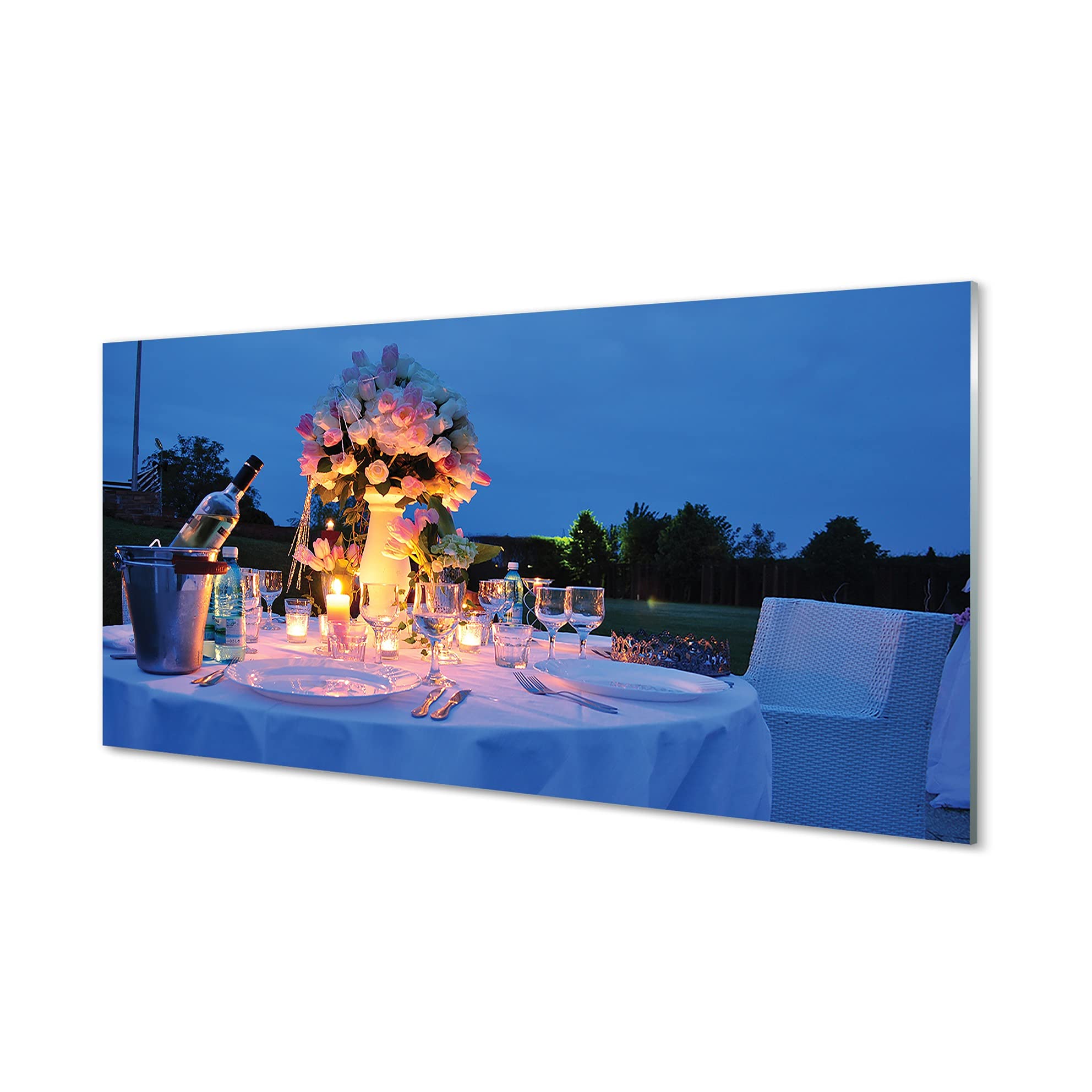 Tableau sur verre romantique 140x70cm pour créer un cocon dans votre chambre