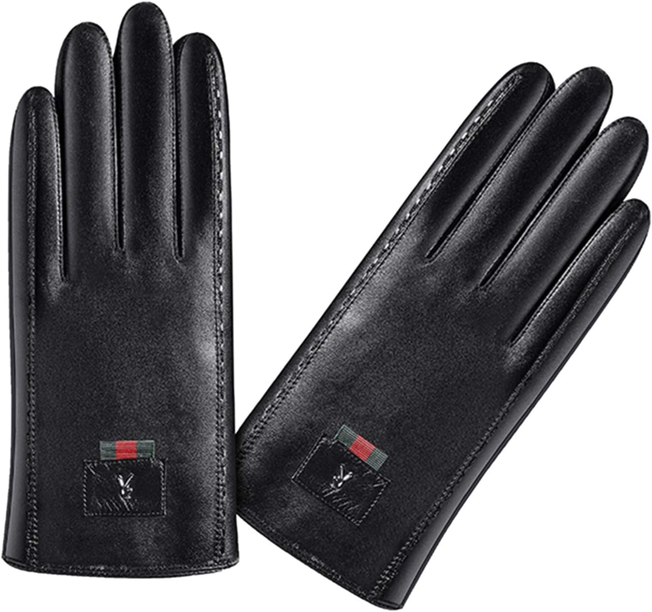 Gloves Mens Leather Gloves Warm Winter Gloves Anti-Slip Touch Screen Gloves Windproof Cold Weather Gloves Casual (Size : L)