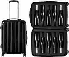 Amazon.com: Wine Bottle Suitcase | Holds 10 Standard 750 ML Size