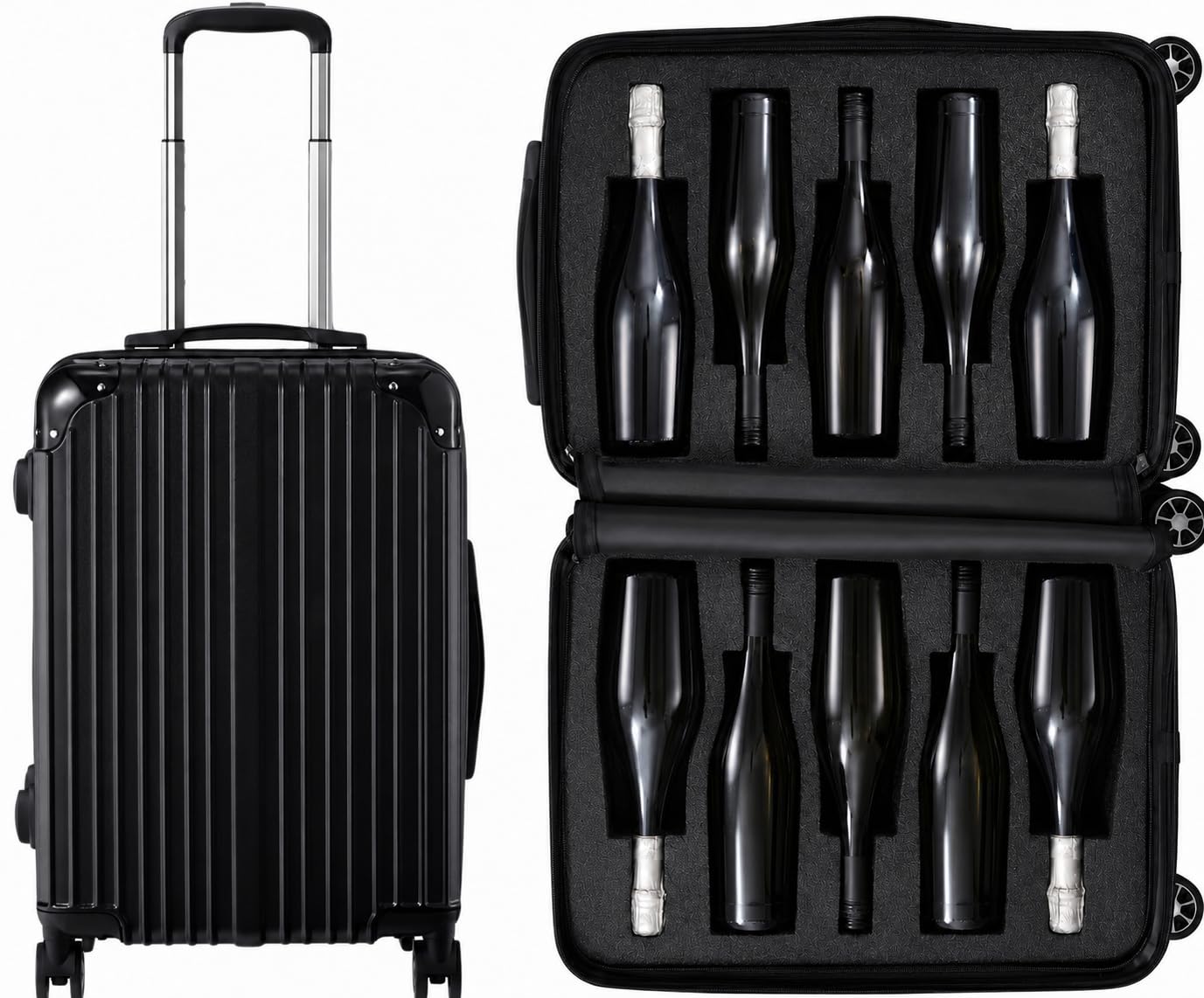ウィッグ 4体セット LC-50T ブラック/ワインディングペーパー・ケース Amazon.com: Wine Bottle Suitcase | Holds 10 Standard 750 ML Size