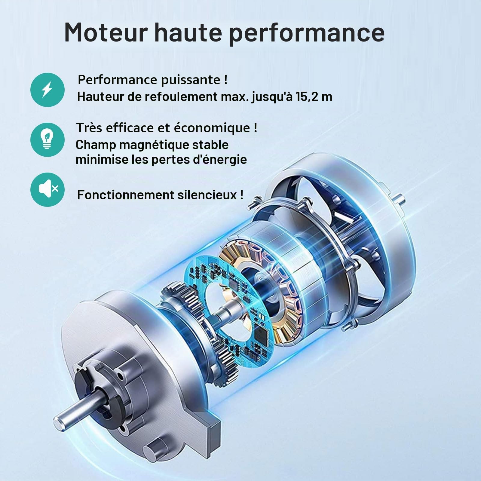 Pompe de Surpression Eau 120W, Pompe Surpresseur Circulation Eau Chaude Domestique, Débit Max 25L/min, pour Douche, Robinet, Machine à Laver, Jardin, Silencieuse et Automatique