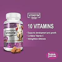 Vista 2 de Multivitamínico, Sabor Chicle, Niños, Vitamina A, Vitamina C, Vitamina D, Etc. 60 Tabletas Masticables. Multivitamínico, Sabor Chicle Masticables