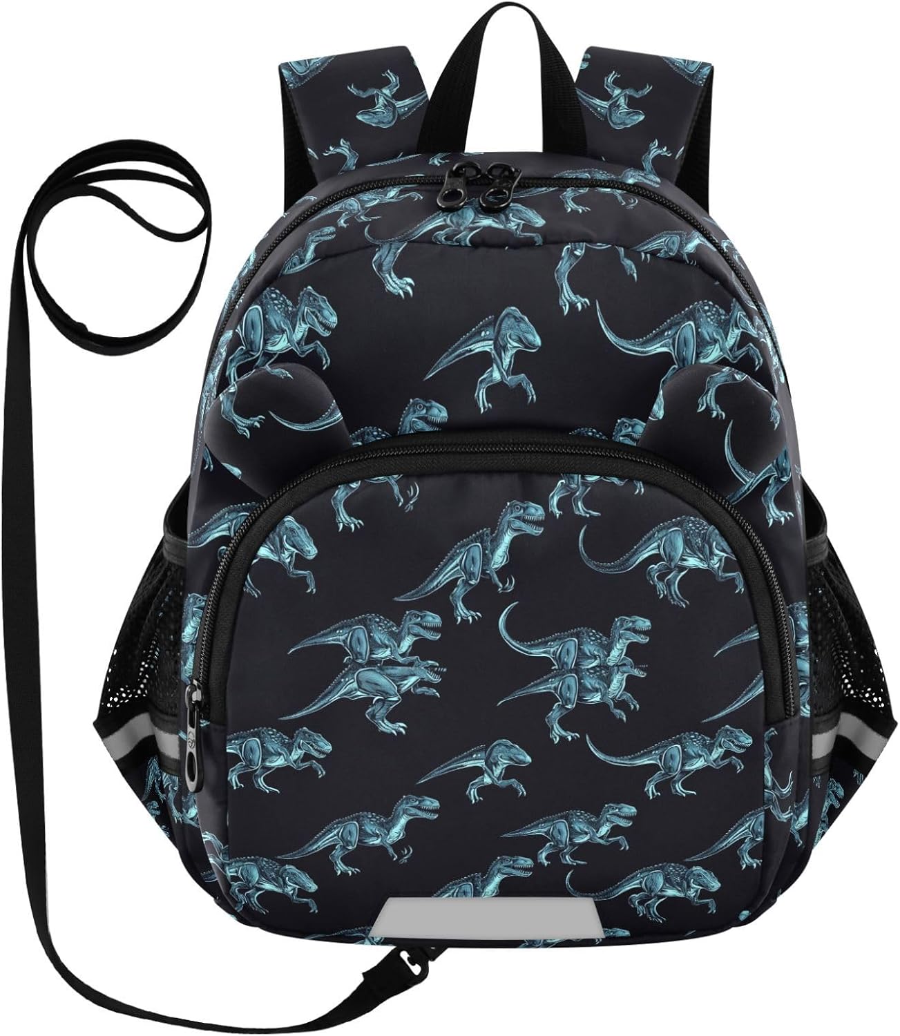 Cute Ears Kids Backpacks Leash Boy's Girl's Anti-Lost Personalized Daycare Bag For Toddle with Reflective Strip Cartoon Dino Blue Black mochila escolar para ni?as