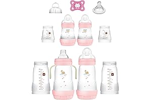MAM Grow with Baby 15-Piece Gift Set: Essential Newborn Girl Baby Bottles