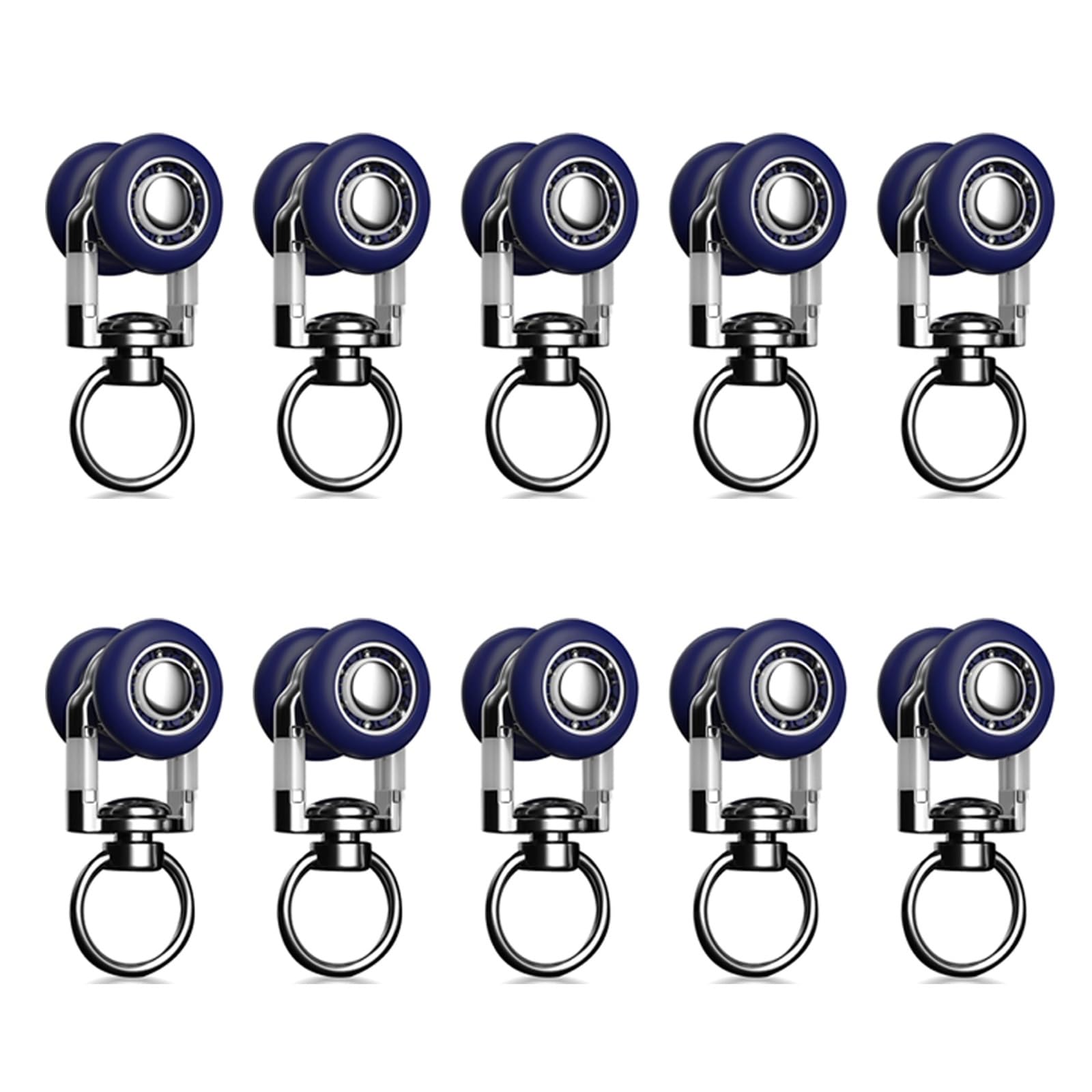 Hcusvcop One Color Curtain Glider Hooks, 10/20/50 Pcs Heavy-Duty Rail Pulleys Runners,Smooth Rolling Bearing Wheel