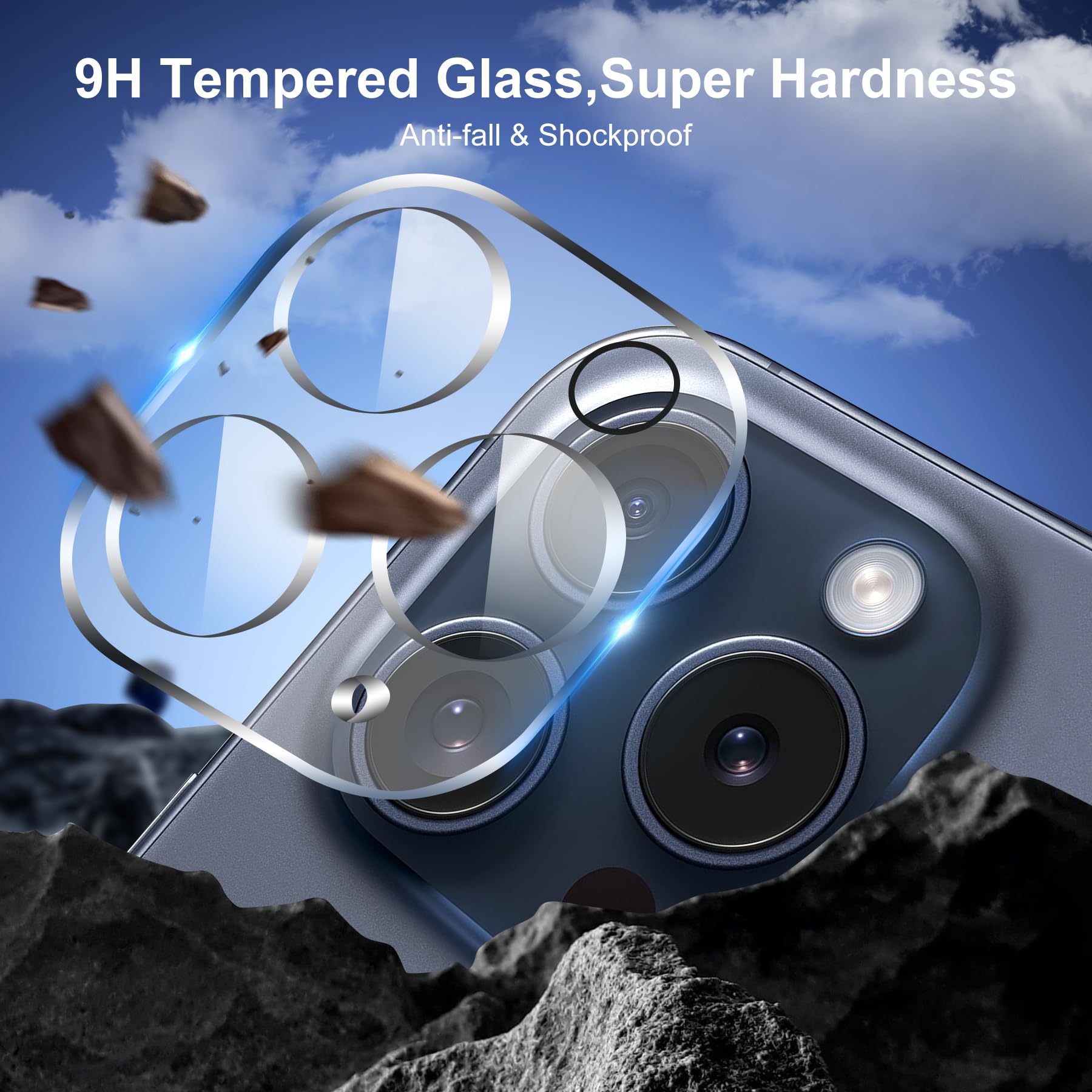 Protezione Per Obiettivo Fotocamera In Metallo Per IPhone 16 17 Pro Max Anello Per Obiettivo In Alluminio Custodia In Vetro Per IPhone 16 Plus 16 Pro Max Copriobiettivo - Foto 8