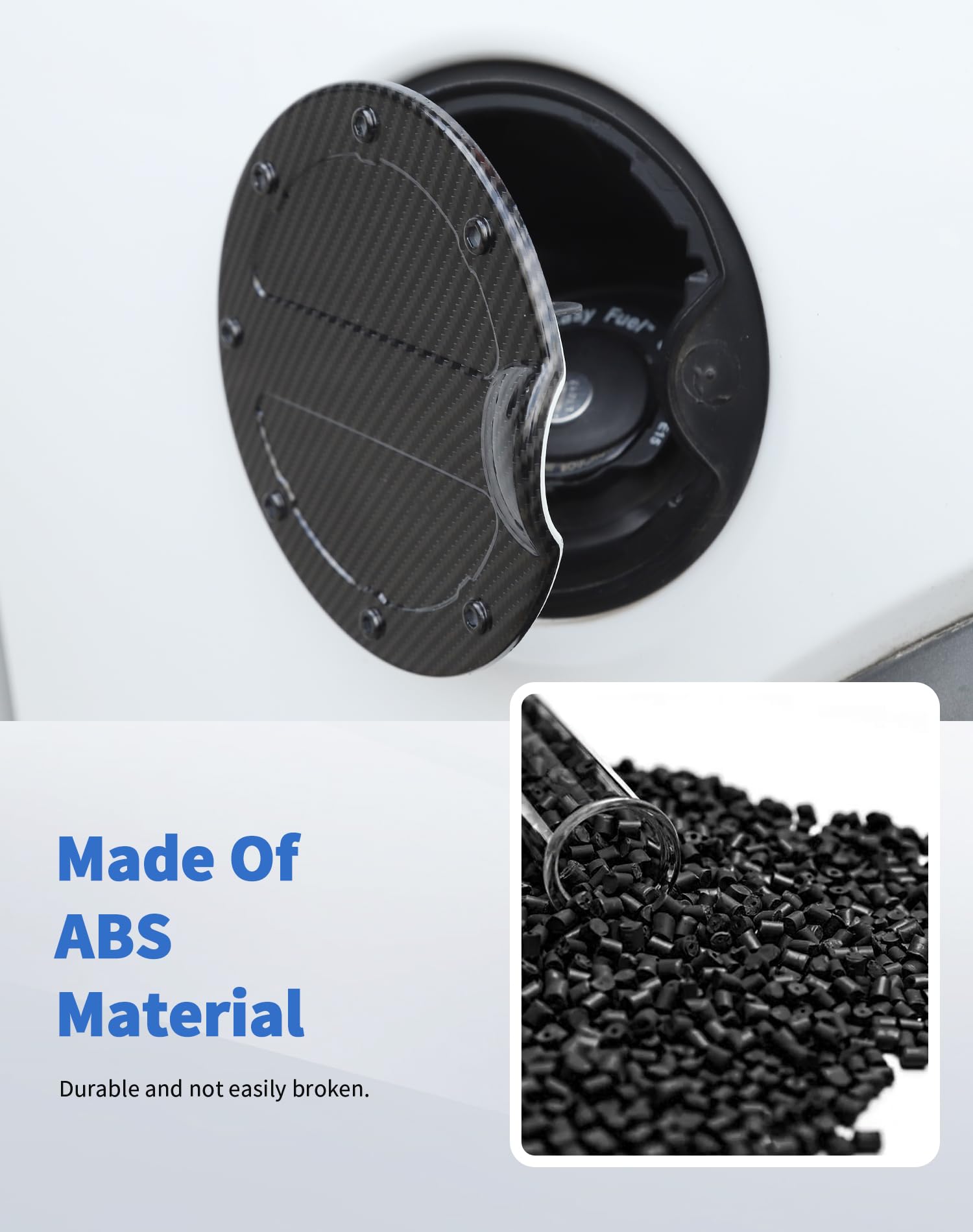 Fit for 2009-2014 Ford F-150 Fuel Gas Filler Tank Door Cap Cover, Carbon Fiber Gas Tank Cap Fuel Filler Door Cover Trim Exterior Accessories, Carbon Fiber