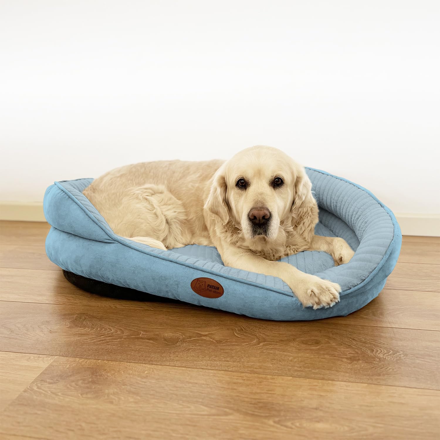 Cuccia Cane e Gatto Interno, Lettino Morbido Sfoderabile, Antiscivolo, Shiro Azzurro, Large 74x64x25 cm