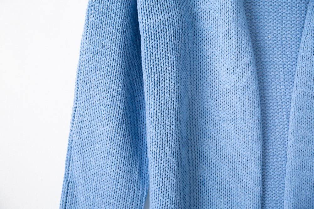 HGJH Cardigan Damen, Damen Strickpullover Vorne Offen Cardigan Rippstrick Kimono V-Ausschnitt Einfarbig Weiß Langarm Cardigan Weich Elegante Leichte Herbstjacke Für Lässiges Business