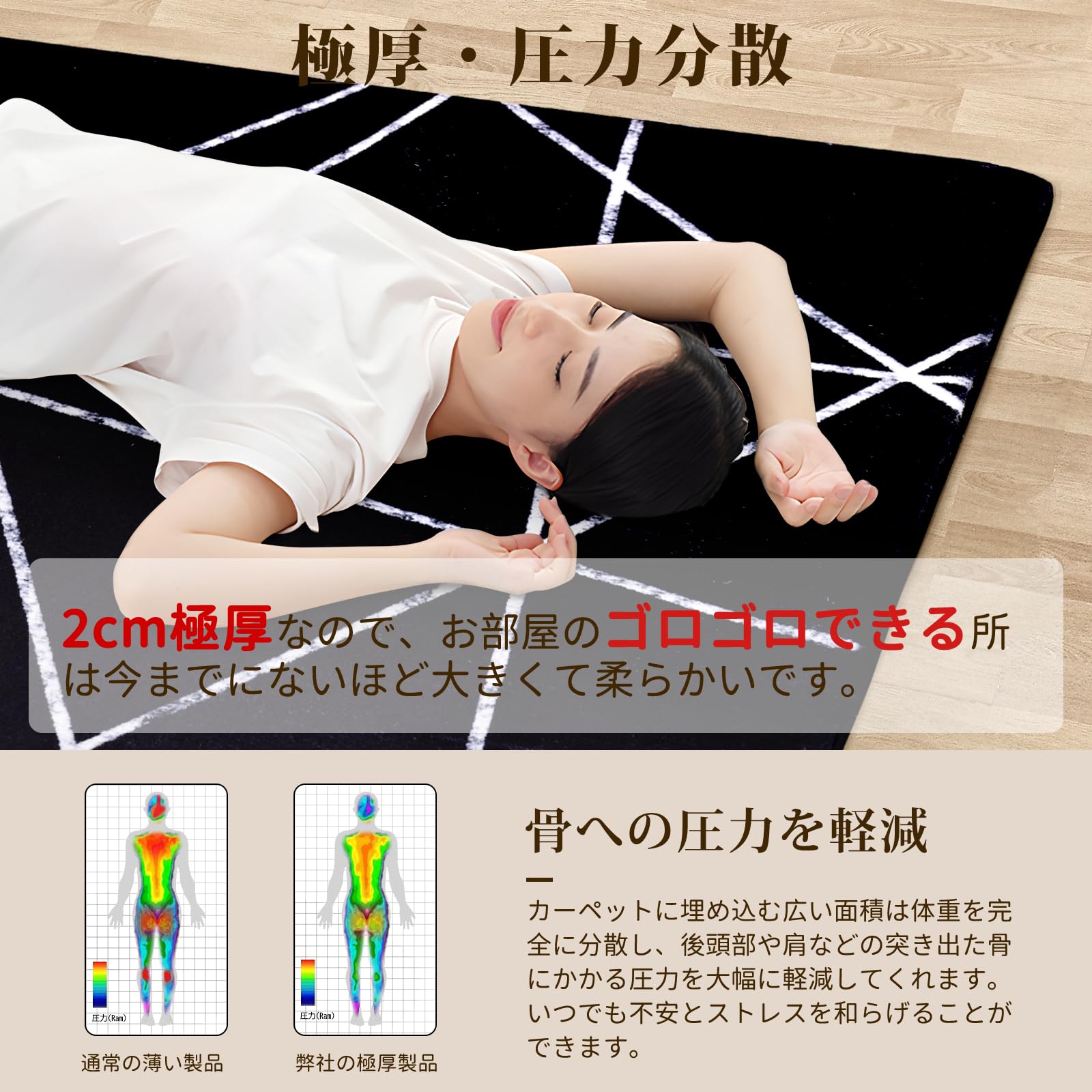【新着商品】Beddiny カーペット ラグ マット 1.5畳 極厚 2cm ホ Amazon | Beddiny カーペット ラグ マット 1.5畳 1.6cm極厚 洗える