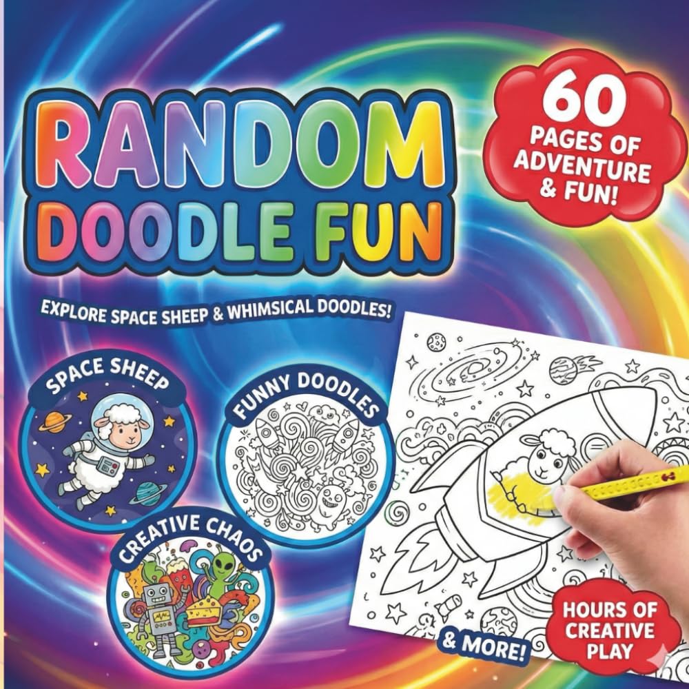 Random Doodle Fun: Space Adventures & Whimsical Coloring for Kids: Creative Chaos Doodle Book: 60 Pages of Space, Fun & Imagination