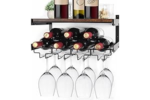 B4Life Wall Mount Wine Glass Rack with Stemware Rack