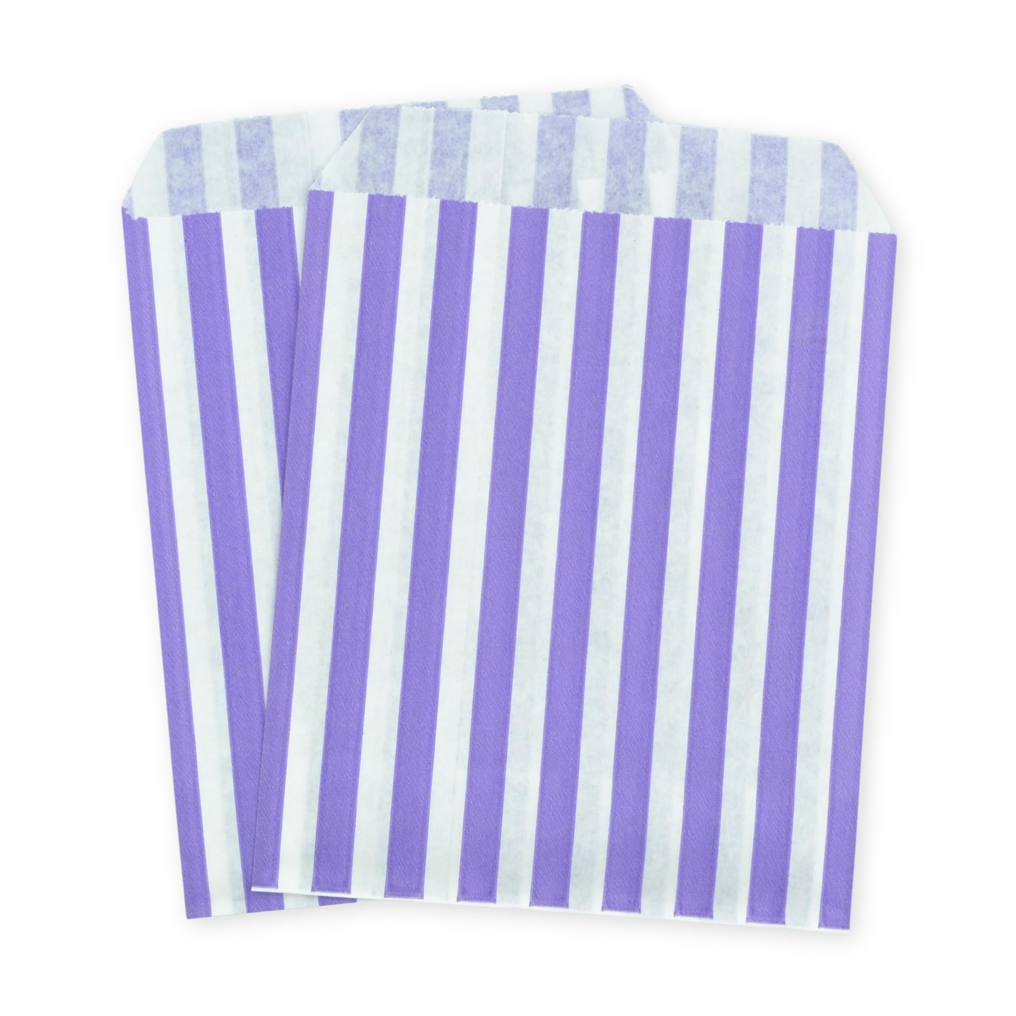 celloexpress 5" x 7" Purple Striped Paper Sweet Bags - Classic Confectionery Gift Shop Goodie Party Bags (Pack of 500)