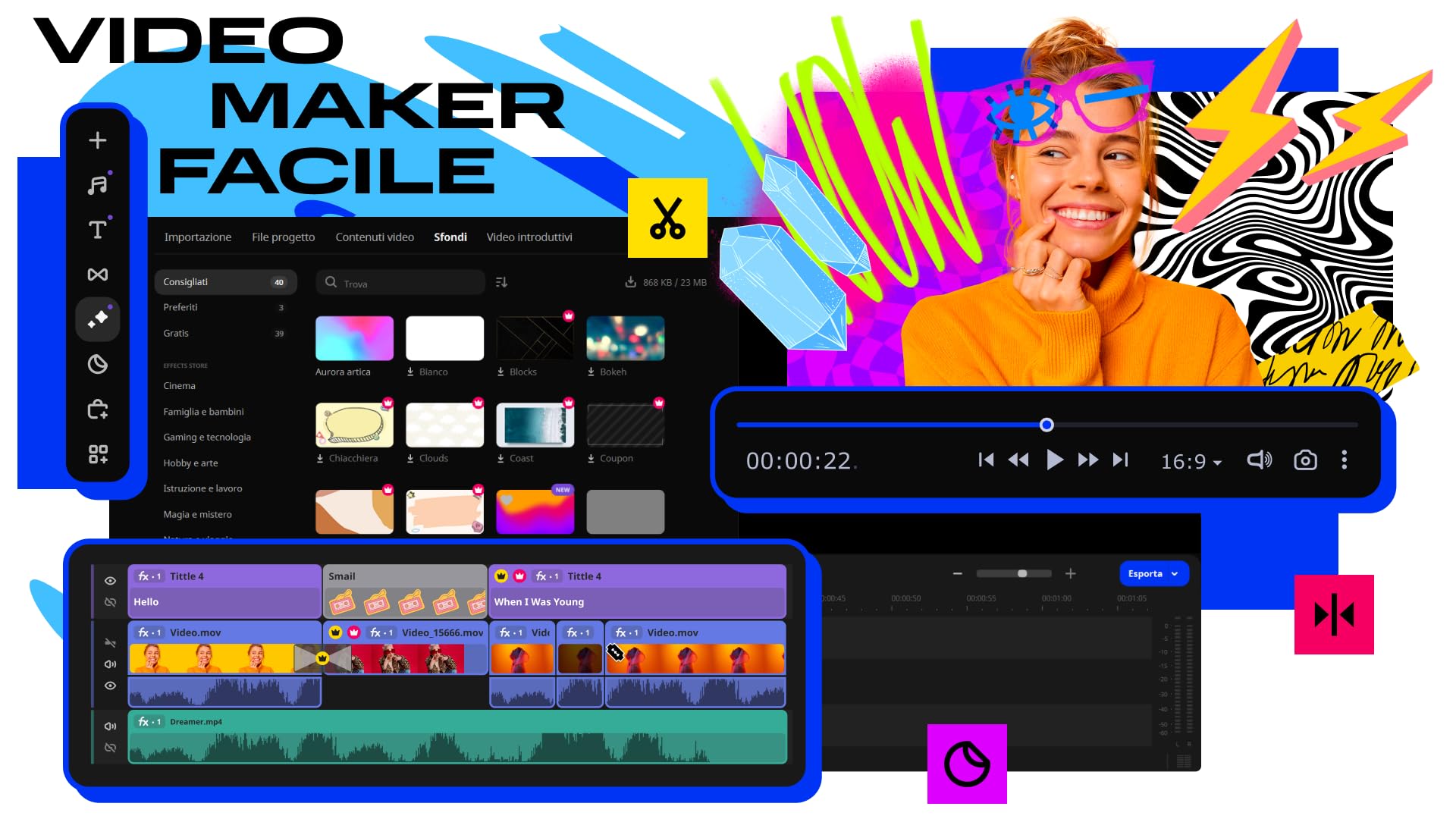 Movavi Video Suite - Licenza di 1 anno | Personale | 1 Dispositivo | PC | Codice d'attivazione per PC via email