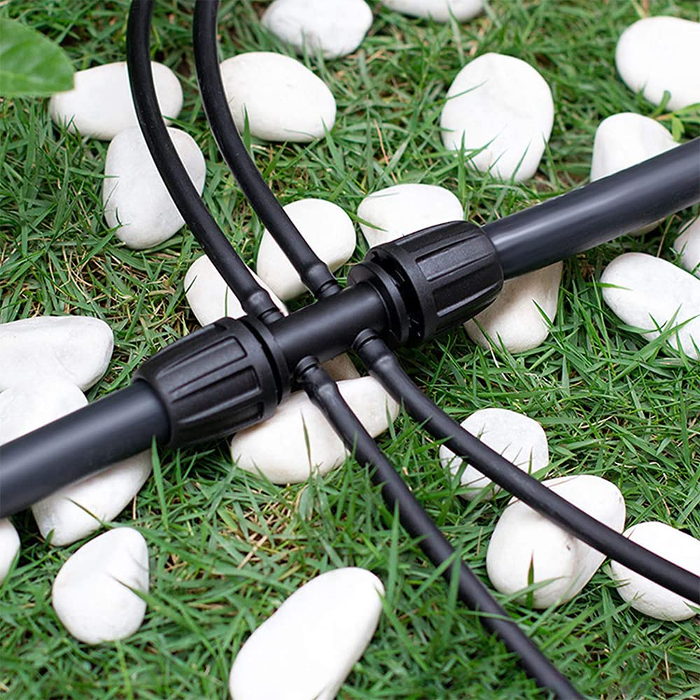 TopHomer Kit di irrigazione 104 pezzi, micro sistema di irrigazione a goccia da 40 m con ugello regolabile spruzzatore e gocciolatore automatico per serra, prato, patio, aiuola, piante da terrazza