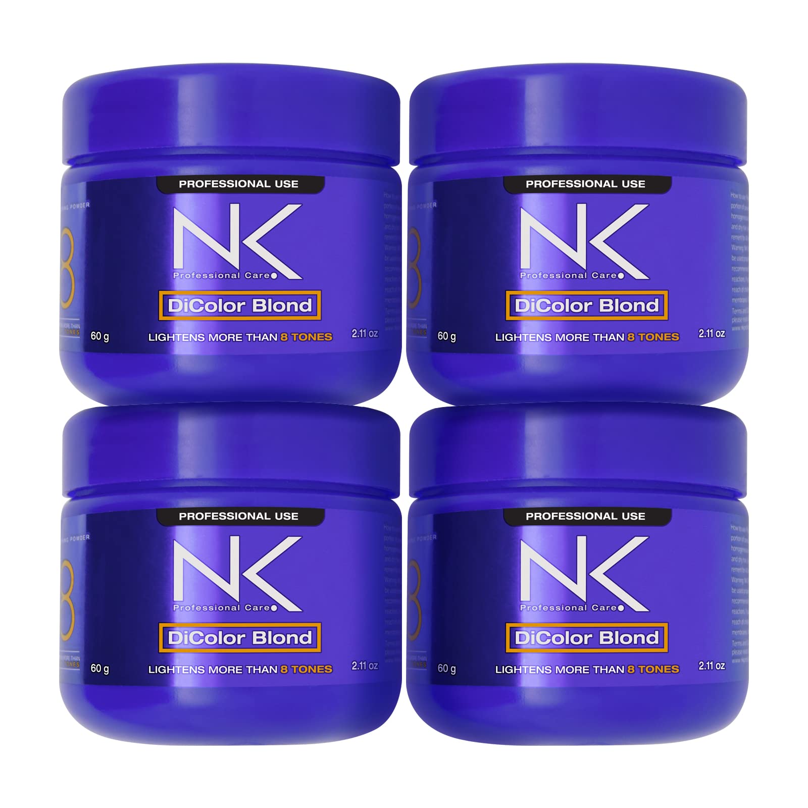 NK Professional Care DiColor Blonde | bleaching powder | lightener for hair | hair bleach | Lightens +8 shades without damaging the hair strand (4 PACK x 60g) 240 g