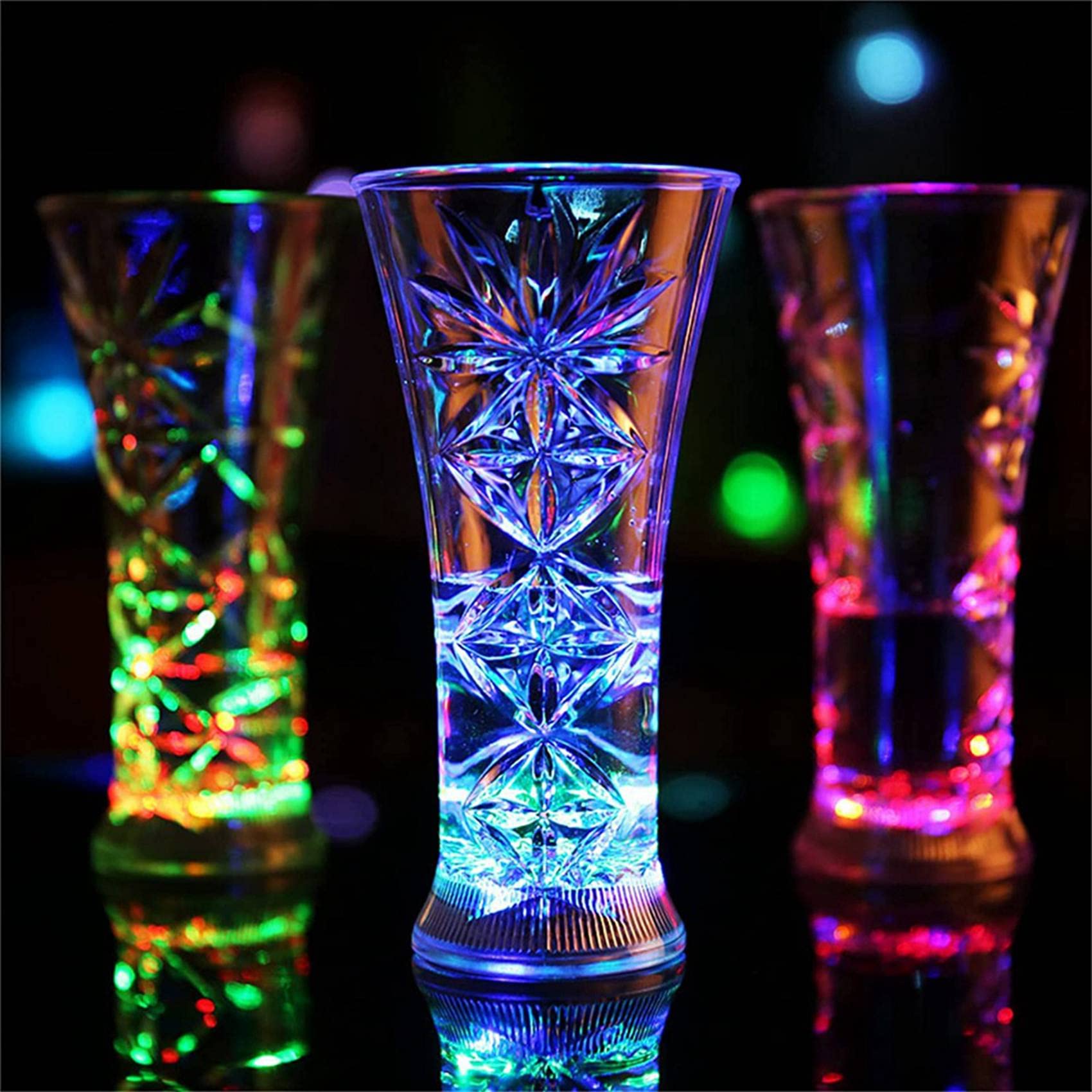 Lot De 20 Dessous De Verre LED Ronds Pour Bouteilles - 5 Couleurs, 3 Modes (clignotant, Fixe) - Diamètre 6 Cm, Piles Incluses - 10