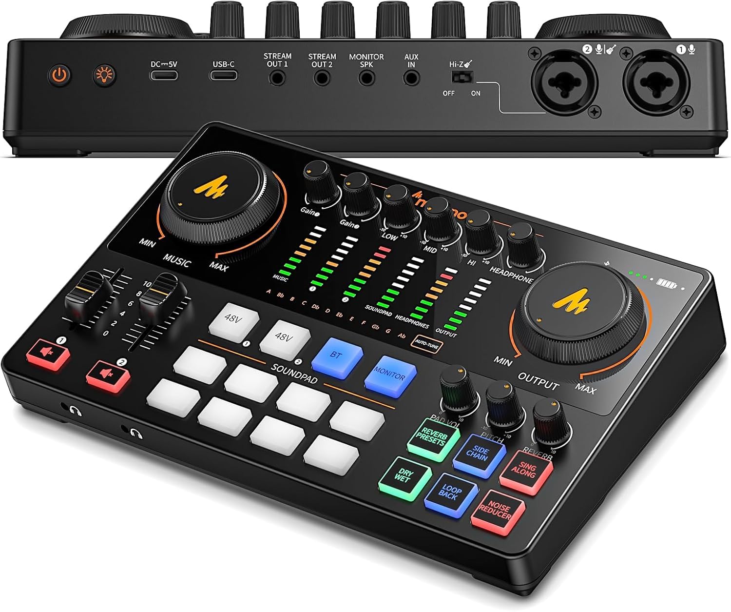 MAONO Pacchetto di apparecchiature podcast: mixer di interfaccia audio con due ingressi XLR per lo streaming di podcast MaonoCaster E2 Gen2