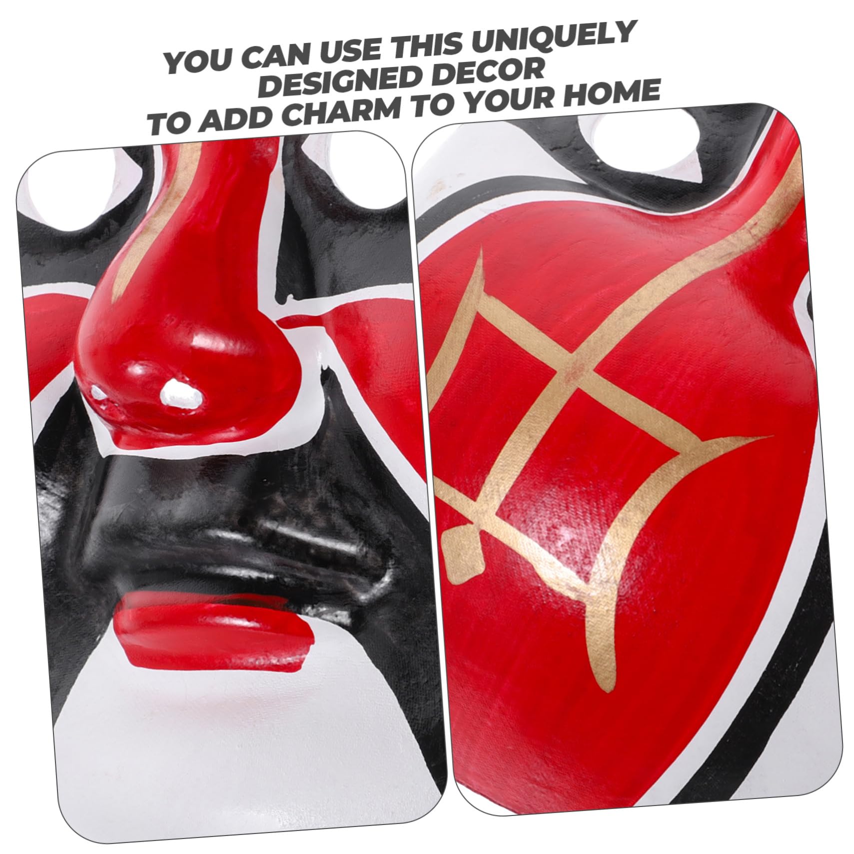 STOBAZA Decorative Chinese Mask Wall Hanging Art Cosplay Home Elegant Design for Dining Room Unique Party Decoration Easy Installation