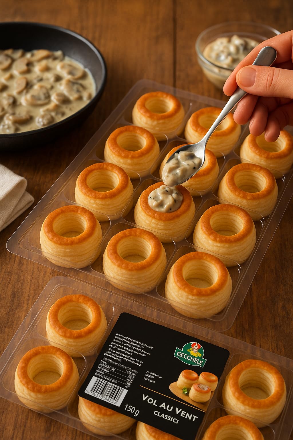Vol au Vent a Scelta tra Classici 150g, Alberello 68g o Stellina 52g, Pasta Sfoglia Croccante e Dorata, Perfetti per Antipasti, Finger Food e Buffet delle Feste (Classici 150g (12 pz))