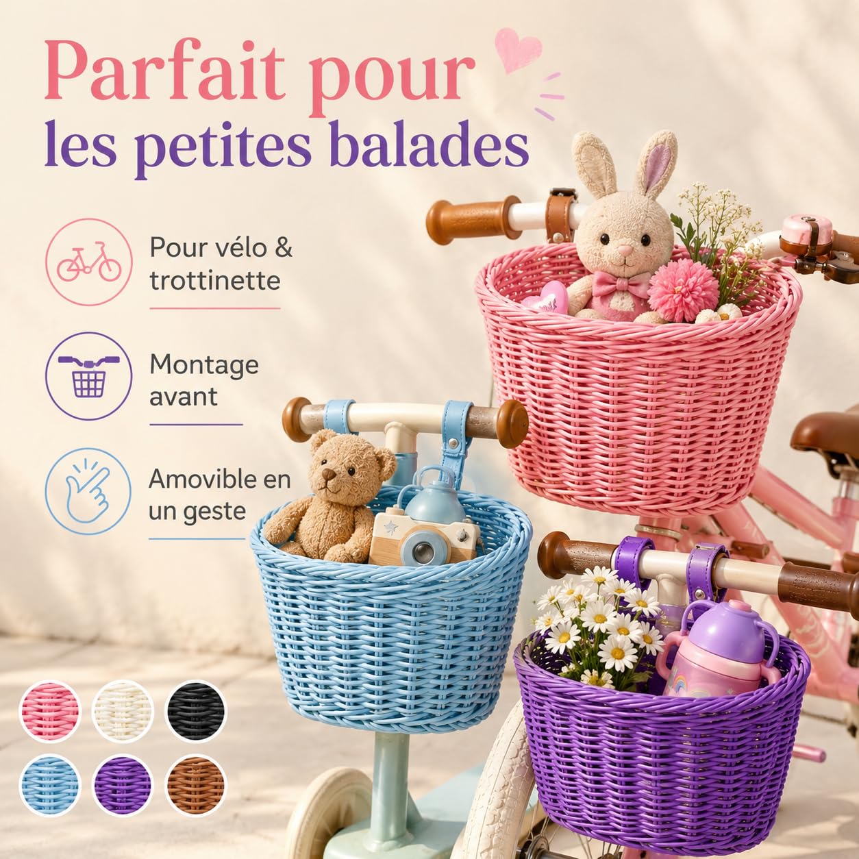 Almencla Panier de Vélo Panier de Guidon de Vélo avec Couvercle Panier de Vélo Électrique Portable Noir Almencla Panier de Vélo Panier de Guidon de Vélo avec Couvercle Panier de Vélo Électrique Portable Noir