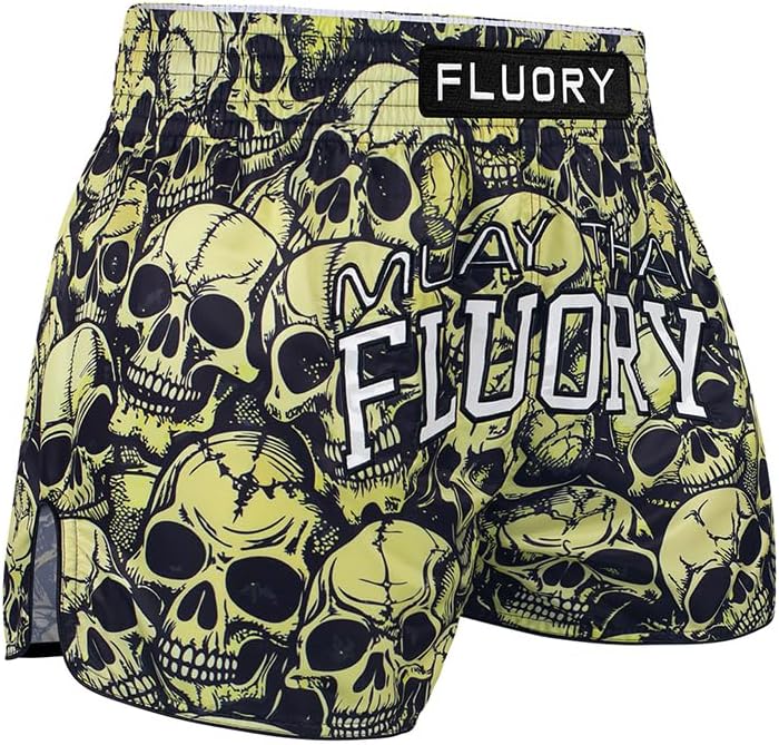 FLUORY Muay Thai Fight Shorts,MMA Shorts Clothing Training Cage Fighting Grappling Martial Arts Kickboxing Shorts Clothing
