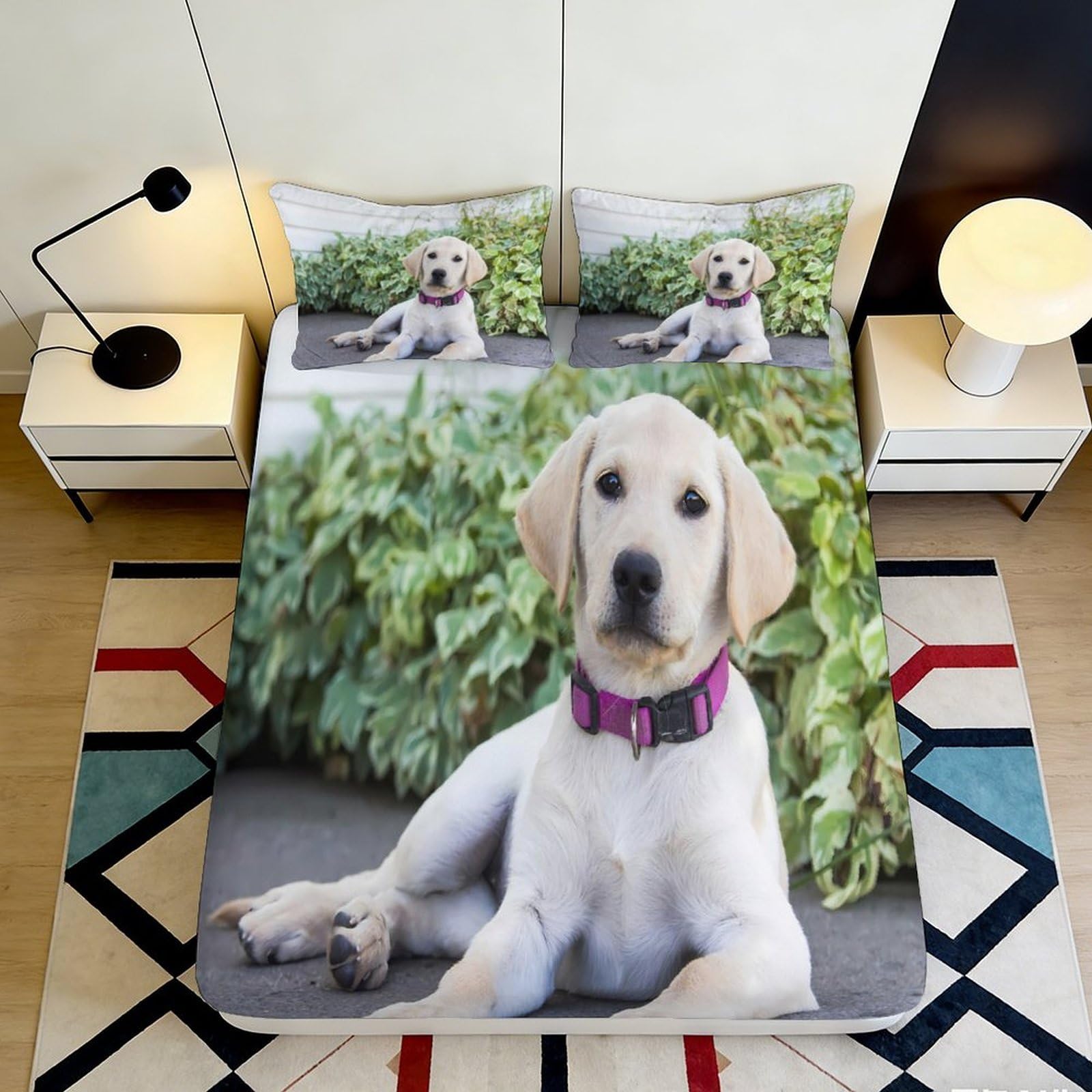 Pnayamiorkfel Style-5 3D Printed Labrador Dog Fitted Sheet Microfiber Soft Breathable Puppy Bed Sheet For Bedroom Decor Protection 90X200x25cm