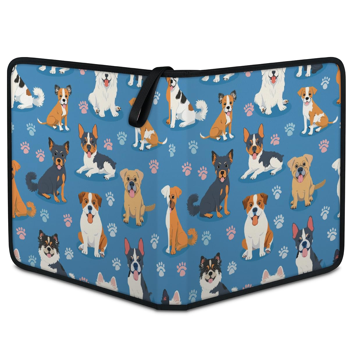 Raccoglitore per carte collezionabili con 4 tasche, con tasche per cuccioli, con maniche rimovibili, impermeabile, con cerniera, 50 pagine, capacità 400 carte