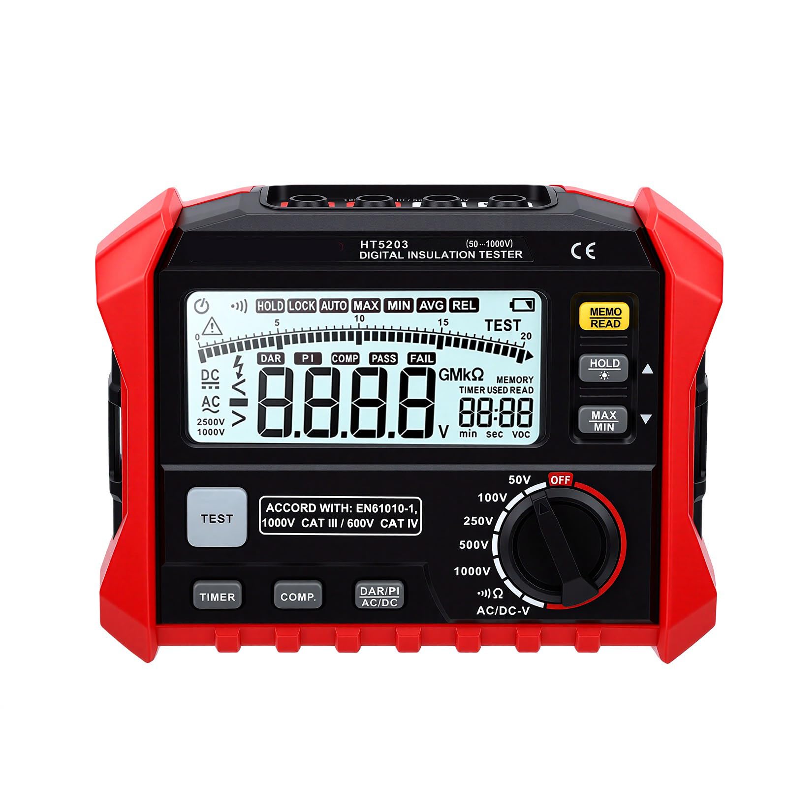 FTVOGUE Profesjonalny Miernik Izolacji 0-100 GΩ, Tester Rezystancji z PI