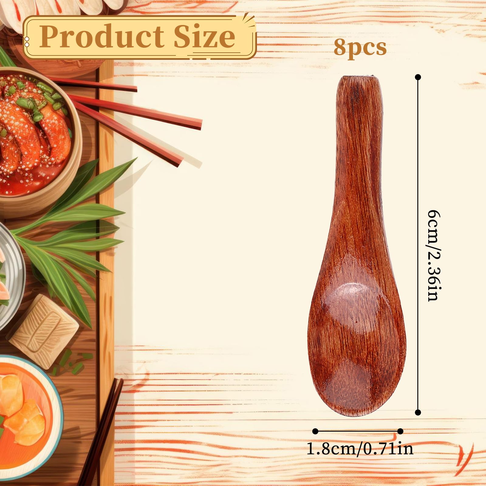 4 Handmade Tiny Wooden Spoons - 2.4 Inch Mini Spoons For Spices & Seasonings