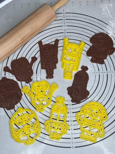 Miniatura 4 de Juego de 5 cortadores y moldes de galletas Gru Bob, Kevin, Stuart, Otto de alta calidad, producidos por 3D Kitchen Art