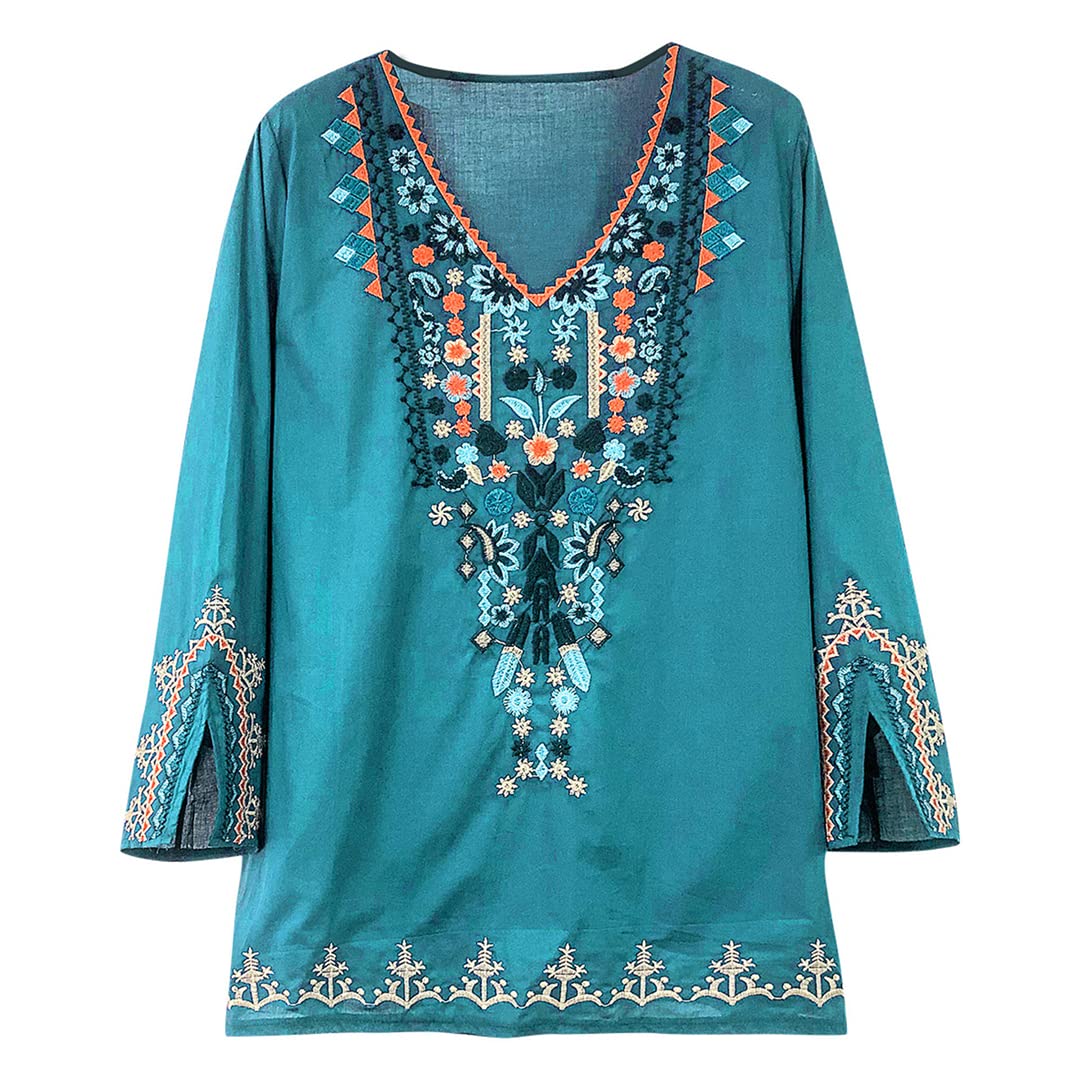 Grosy Böhmische bestickte Oberteile für Frauen, Hippie