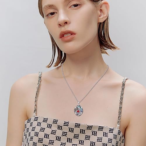 Vista 665 de Collar con colgante de plata de ley 925 con medalla de San Patrón, joyería religiosa para hombres y mujeres, con cadena de acero inoxidable 316L