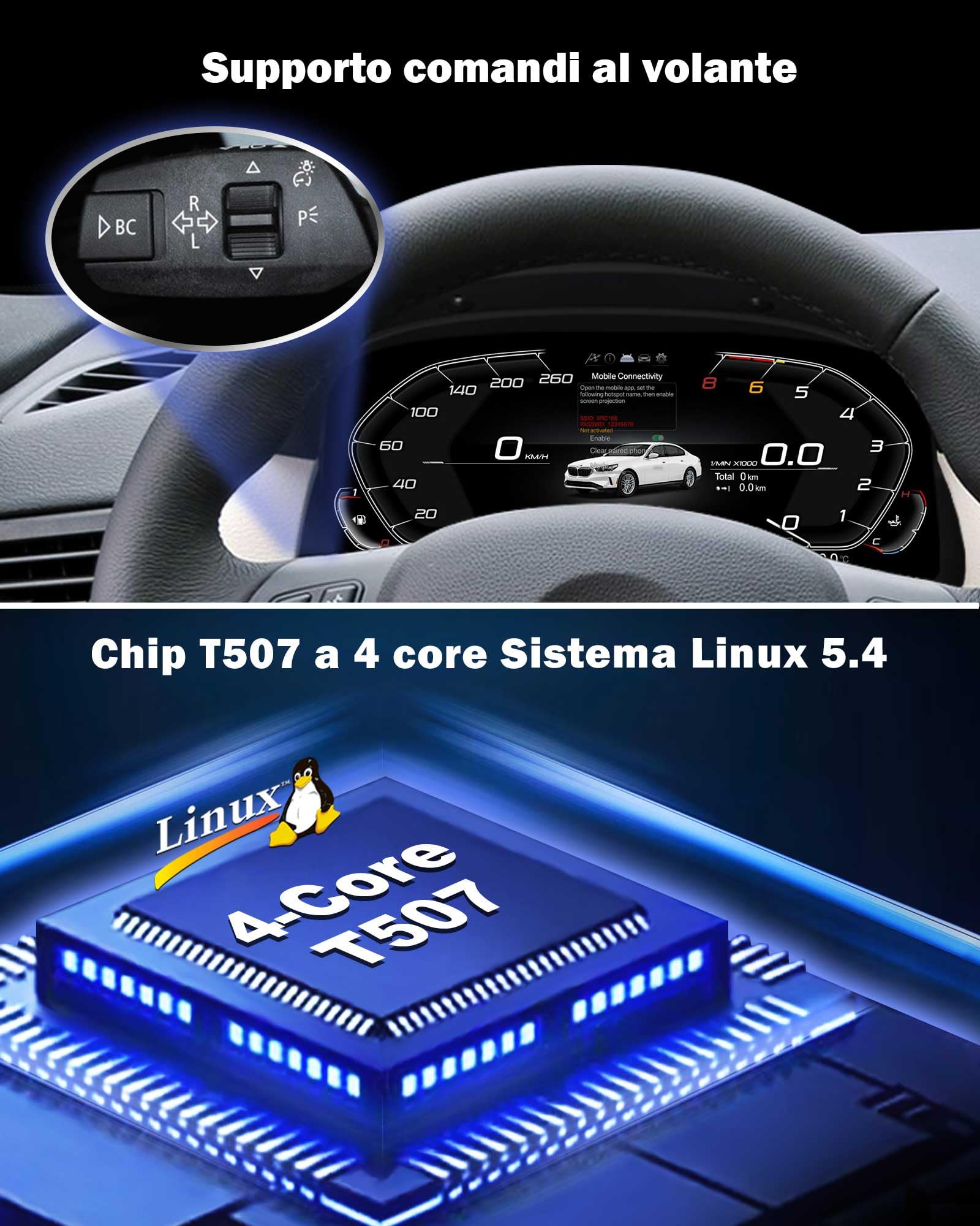Quadro Strumenti Digitale LCD 10 Pollici per BMW X1 E84 2006-2015 Sistema CCC&CIC Tachimetro Display Cruscotto 4-Core 7 Temi UI Comandi al Volante 1920x720P Display Digitale Schermo HD