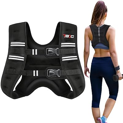 Weighted Vest Woman - 6lb/8lb/12lb/16lb/20lb/25lb/30lb Womens Weight Vest for Walking, Strength Training Weight Vests for Men, Reflective Stripe Fitness Vest for Workout Running Jogging