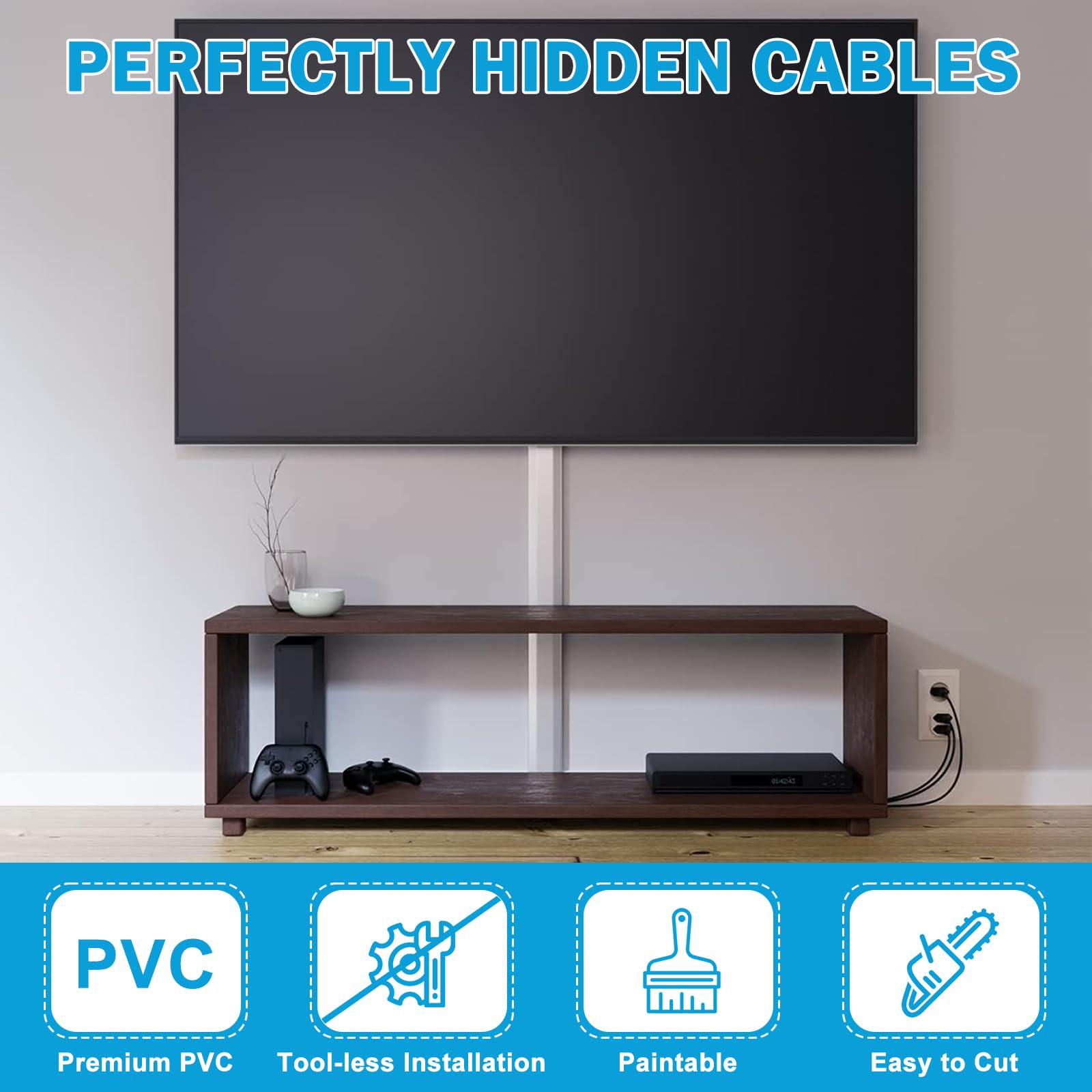 Canalina Cavi Autoadesiva 6m X 2.5cm - Nero, Per Pavimento E Parete, PVC - Foto 7