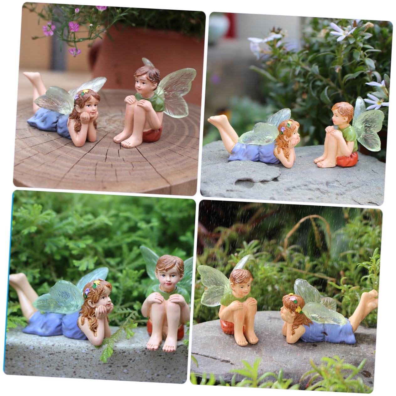 Kisangel 10stücke Blumenfee Statue Aus Resin Gartenfiguren Für Deko Im Freien Kreative Feenornamente Für Auto Zuhause Und Büro Für Gartenliebhaber Und Dekoration