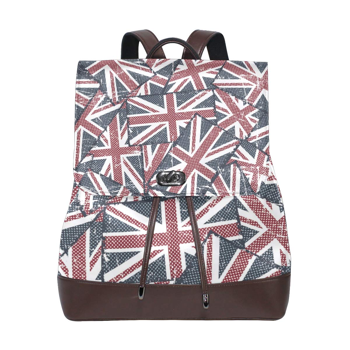 MONTOJ Uk Flag leather Travel bag Campus Backpack