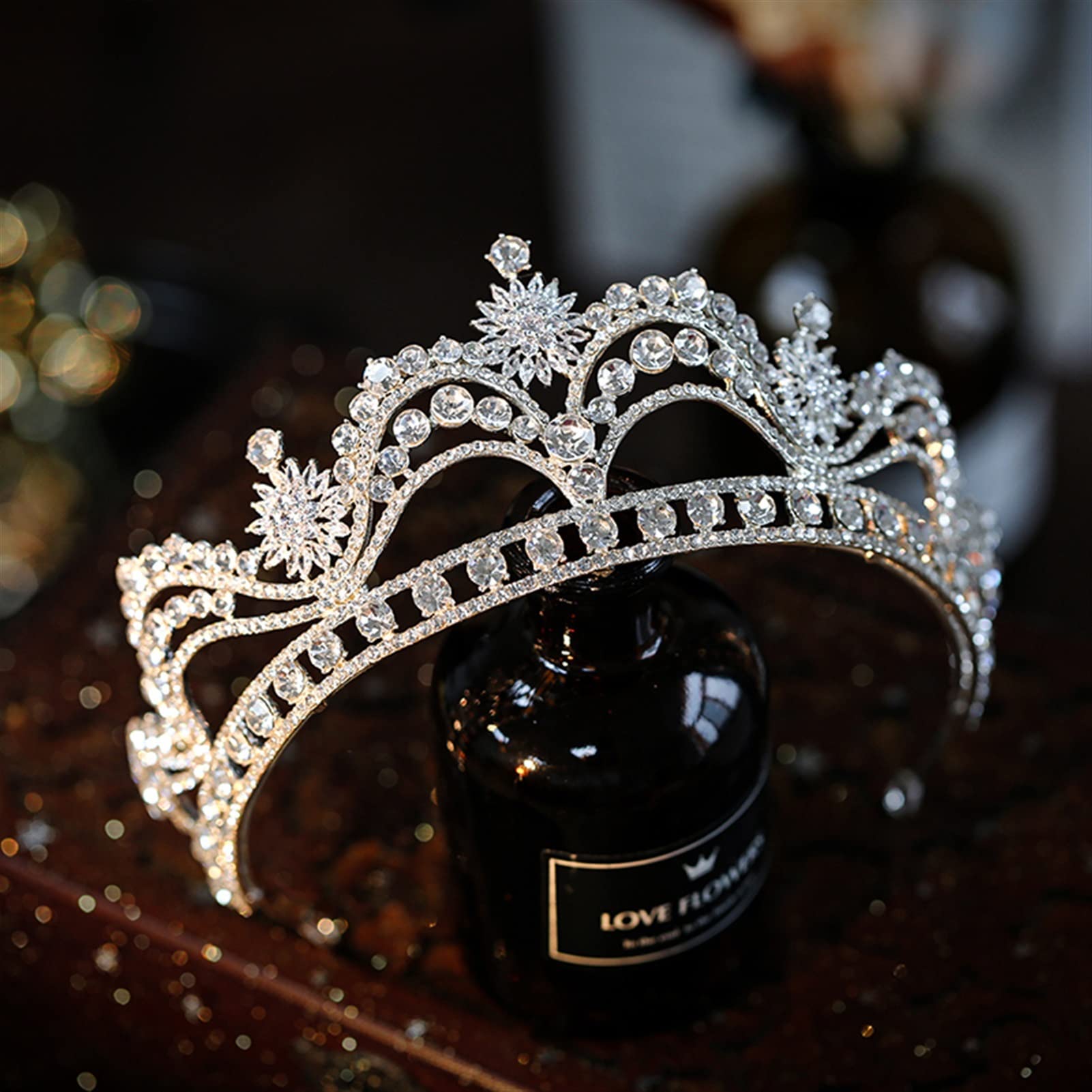Ręcznie robione kryształowe kwiaty tiary ślubne korony Rhinestone korowód Prom Diadem panna młoda z pałąkiem na głowę ślubne akcesoria do włosów obręcz do włosów