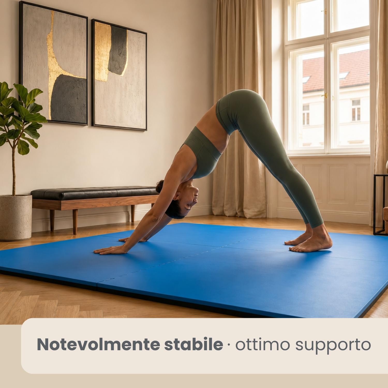 eyepower Extra Spesso: 2,4mq Tappeto Palestra 2,5 cm - Set di 3 Tappetini per Fitness 90x90 Pavimento ad Incastro Tappeto Fitness Puzzle EVA Tappetino Squat Tappeto per Cyclette Tappeto Sport Gym Mat