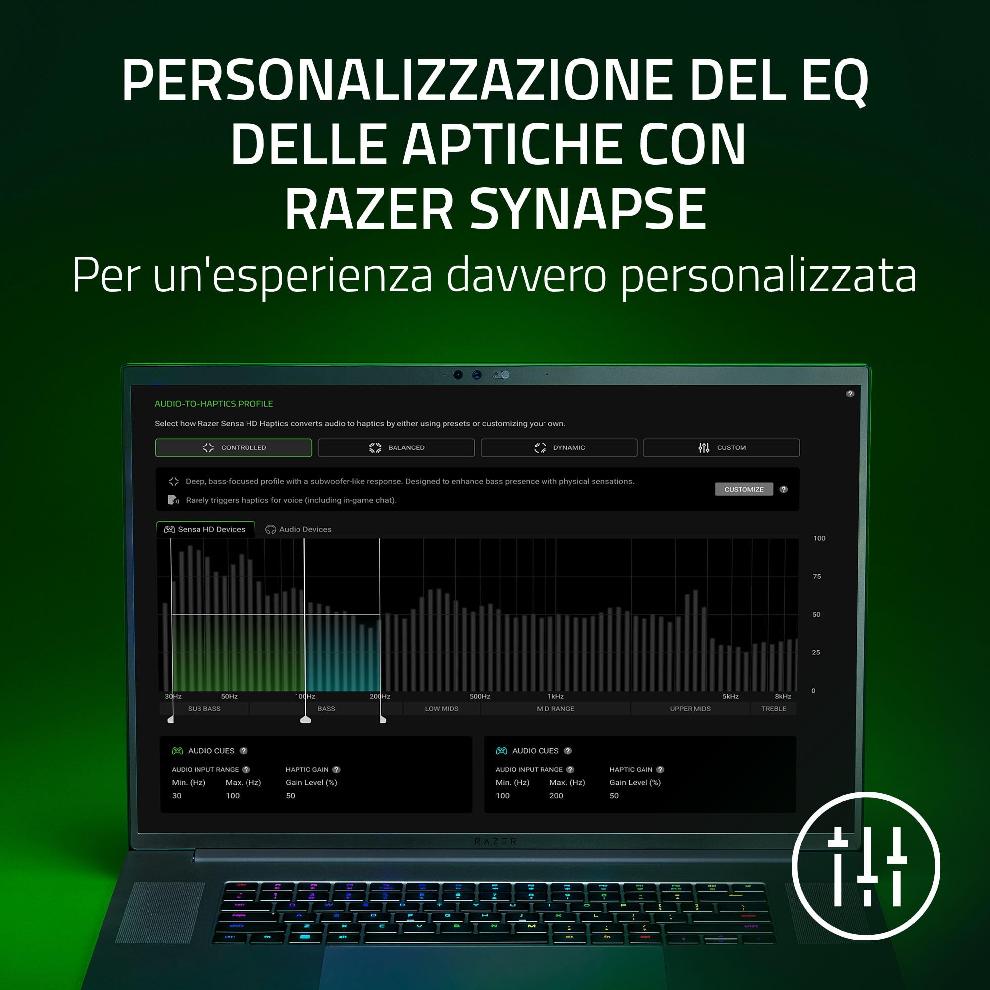 Razer Freyja - Cuscino da gioco con tecnologia aptica Sensa HD (HyperSpeed Wireless e Bluetooth, per sedie da gioco e da ufficio, equalizzazione aptica tramite Synapse) Nero